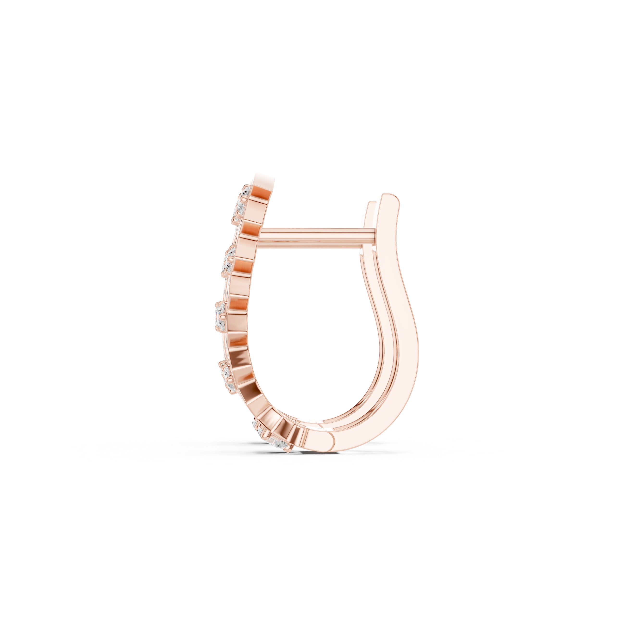 Overlapping Lattice Diamond Hoop Earrings in Rose Gold - VYKA Diamonds