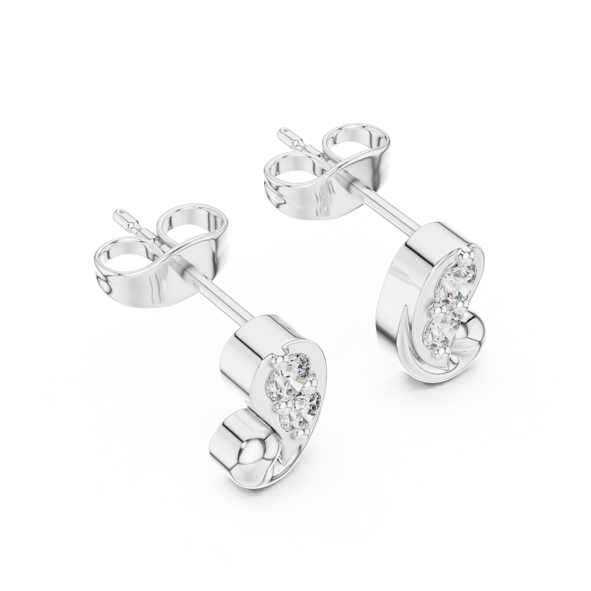 Paisley Diamond Stud Earrings