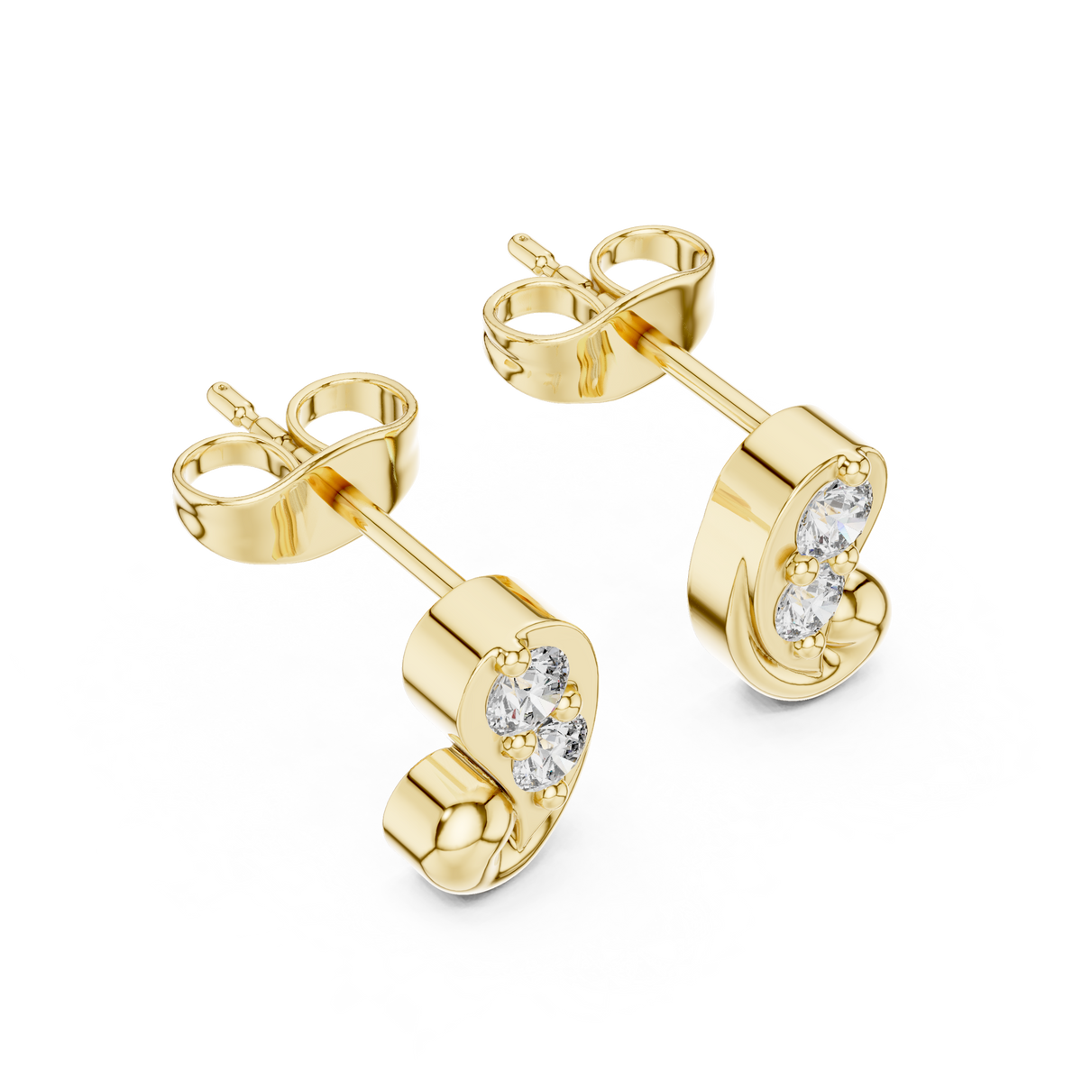 Paisley Diamond Stud Earrings