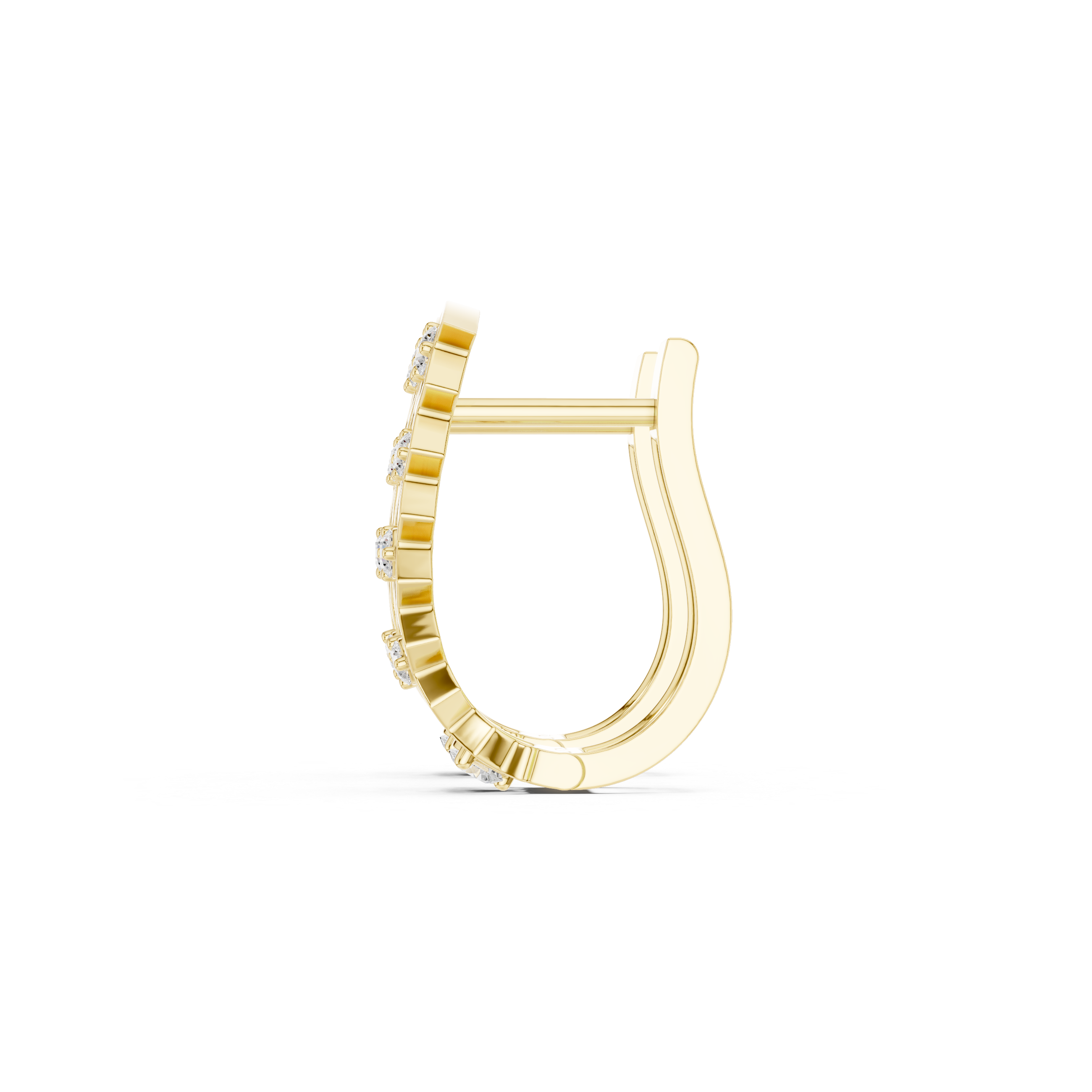 Overlapping Lattice Diamond Hoop Earrings in Yellow Gold - VYKA Diamonds