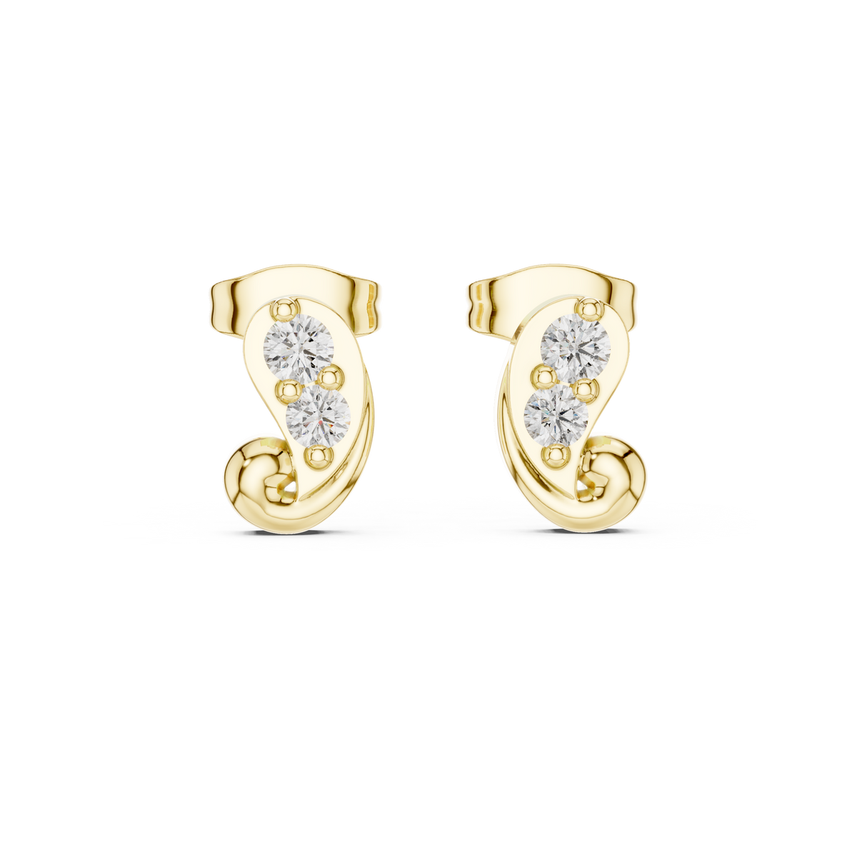 Paisley Diamond Stud Earrings