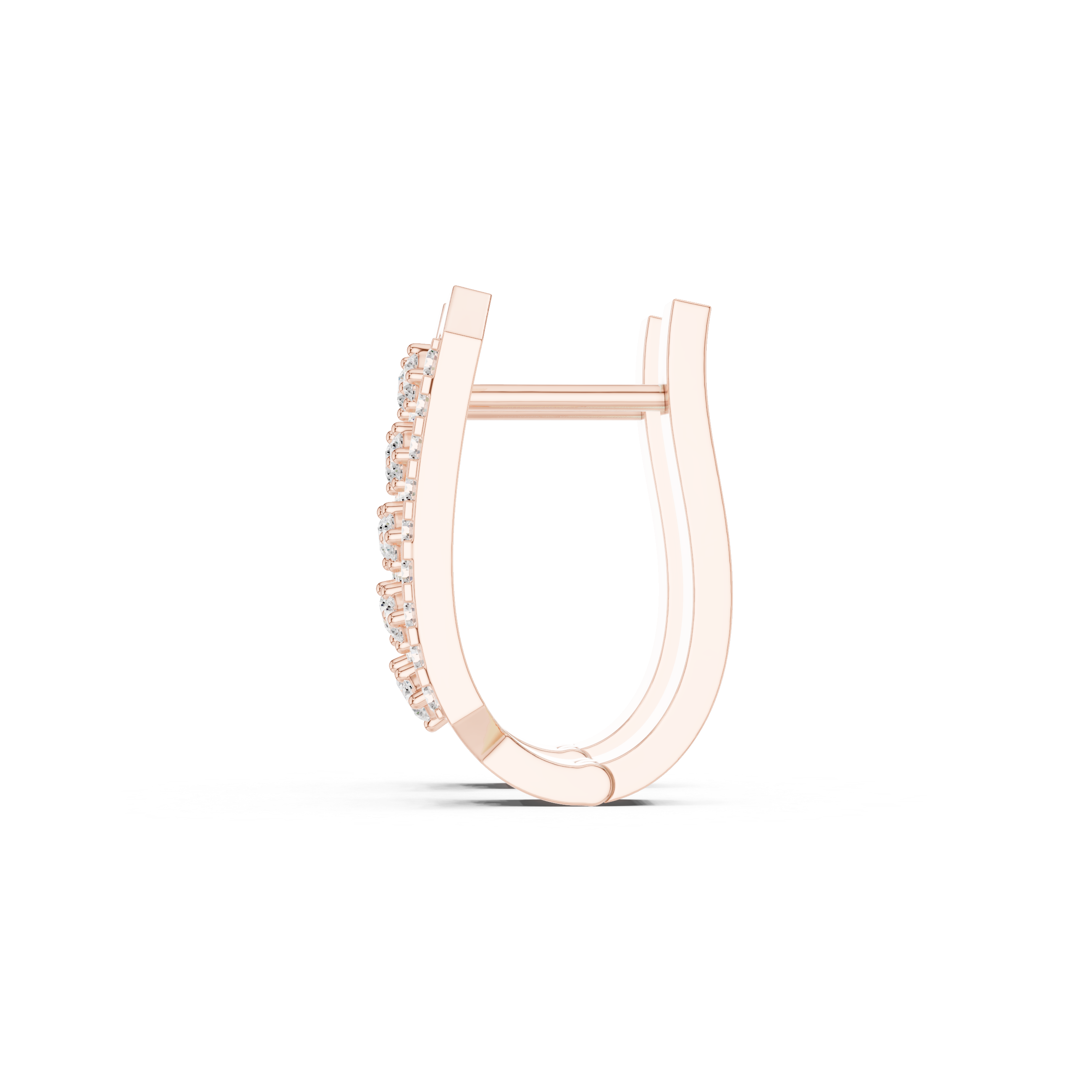 Honeycomb Lattice Diamond Hoop Earrings in Rose Gold - VYKA Diamonds