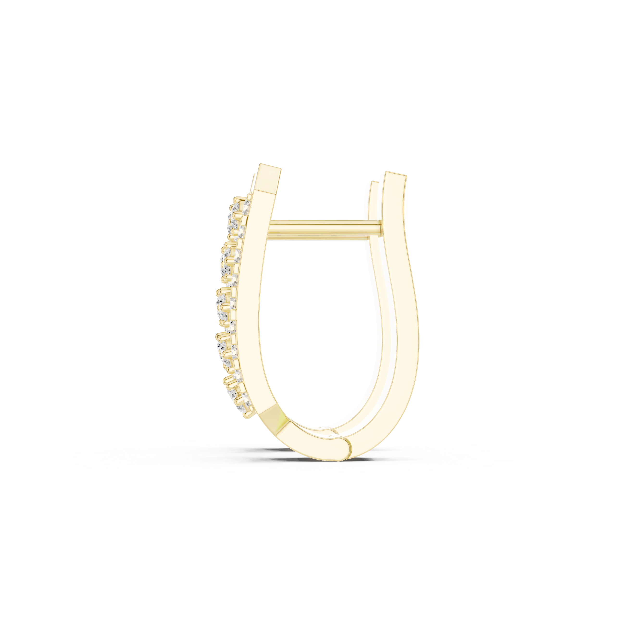 Honeycomb Lattice Diamond Hoop Earrings in Yellow Gold - VYKA Diamonds