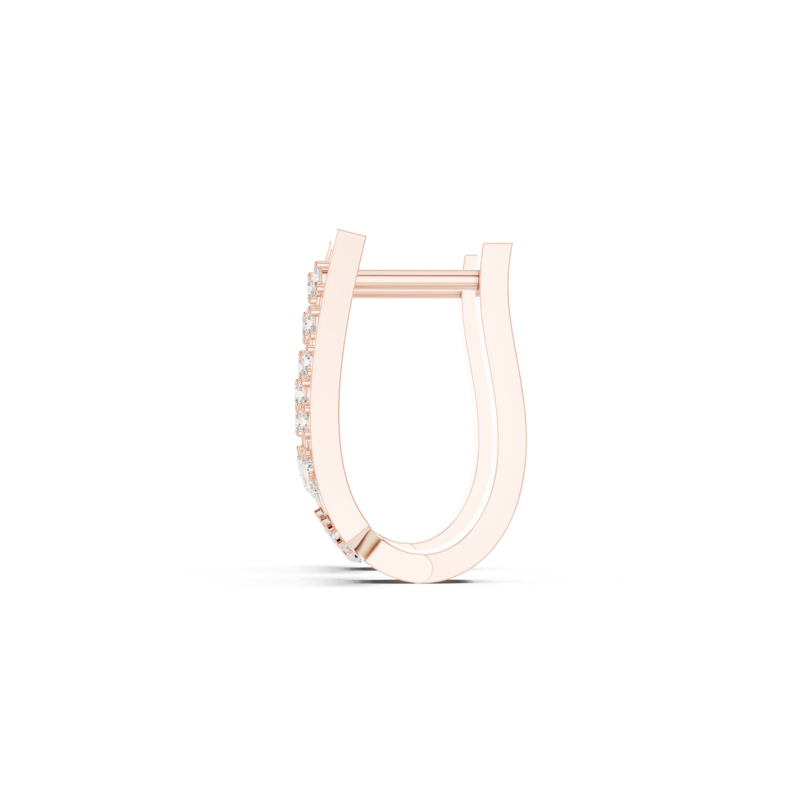 Stacked Grid Diamond Hoop Earrings in Rose Gold - VYKA Diamonds