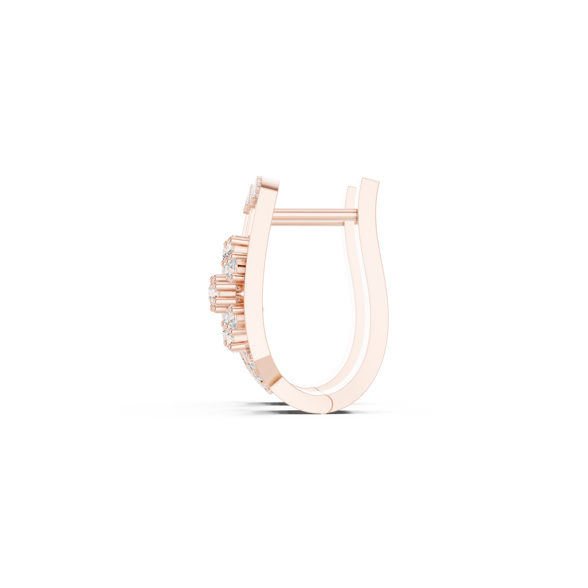 Tiered Lattice Diamond Hoop Earrings
