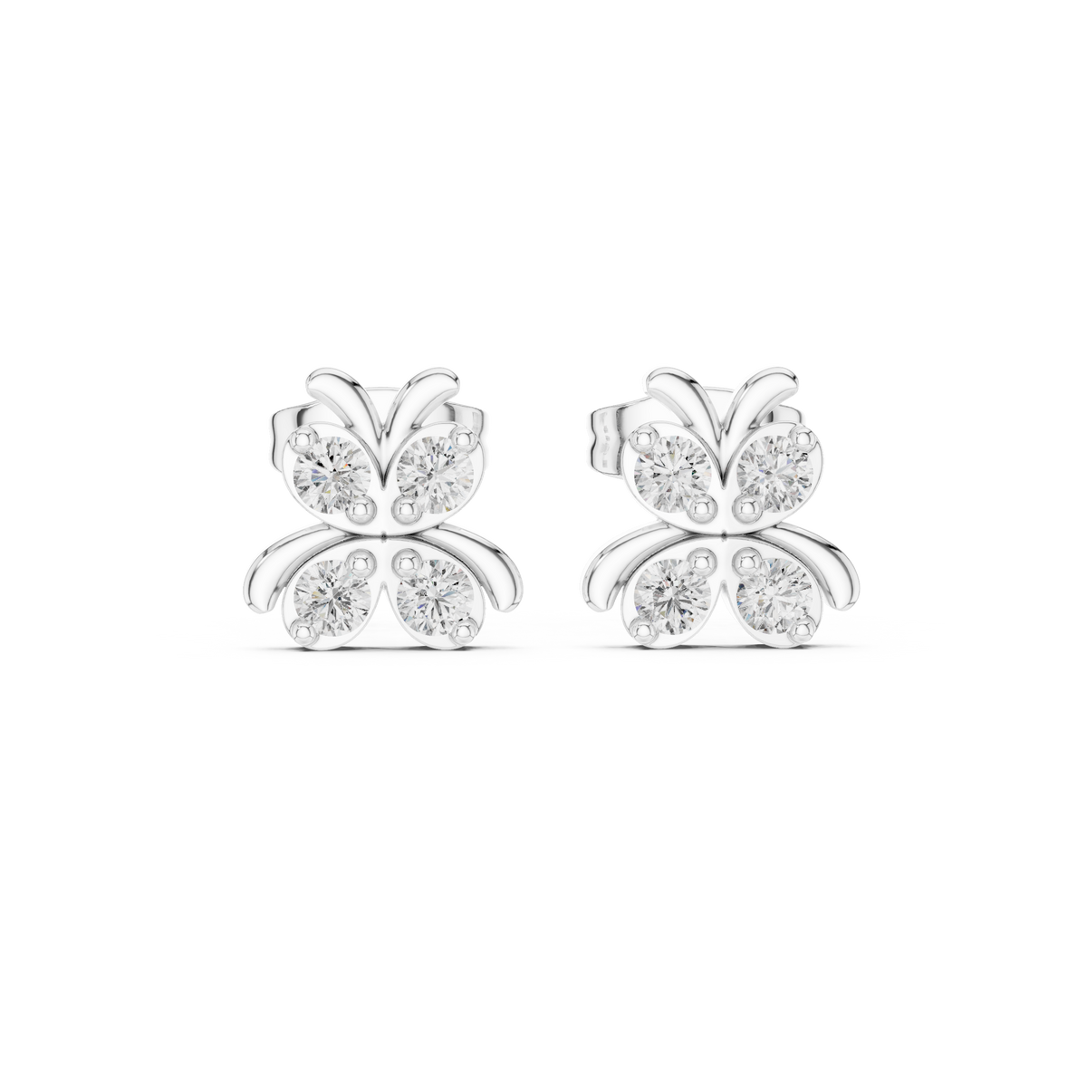 Butterfly Bow Diamond Stud Earrings