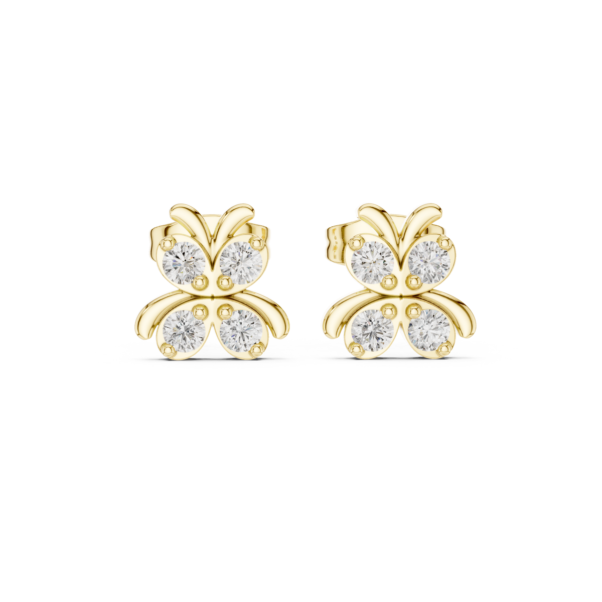 Butterfly Bow Diamond Stud Earrings