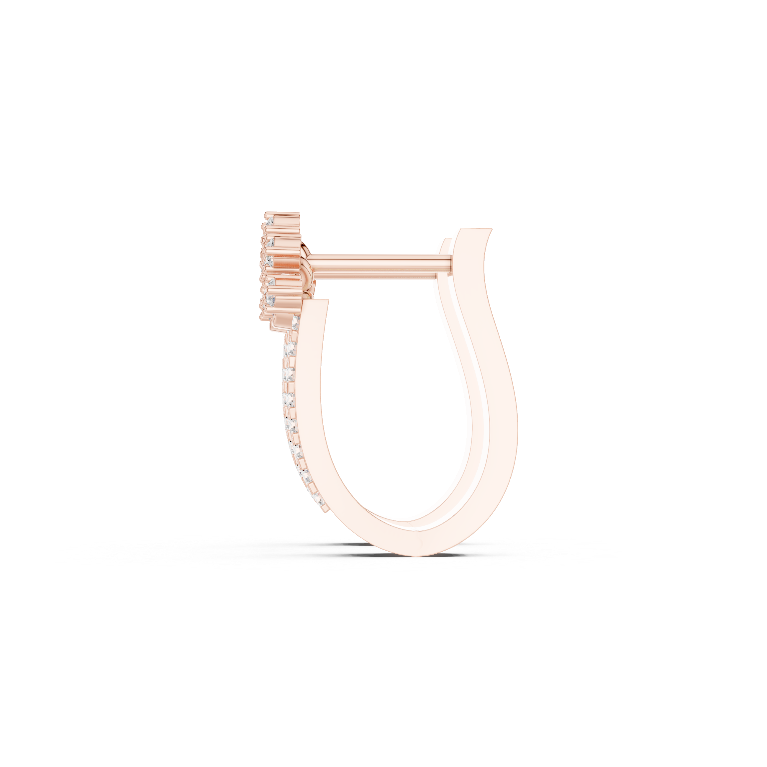 Mosaic Lattice Diamond Hoop Earrings in Rose Gold - VYKA Diamonds