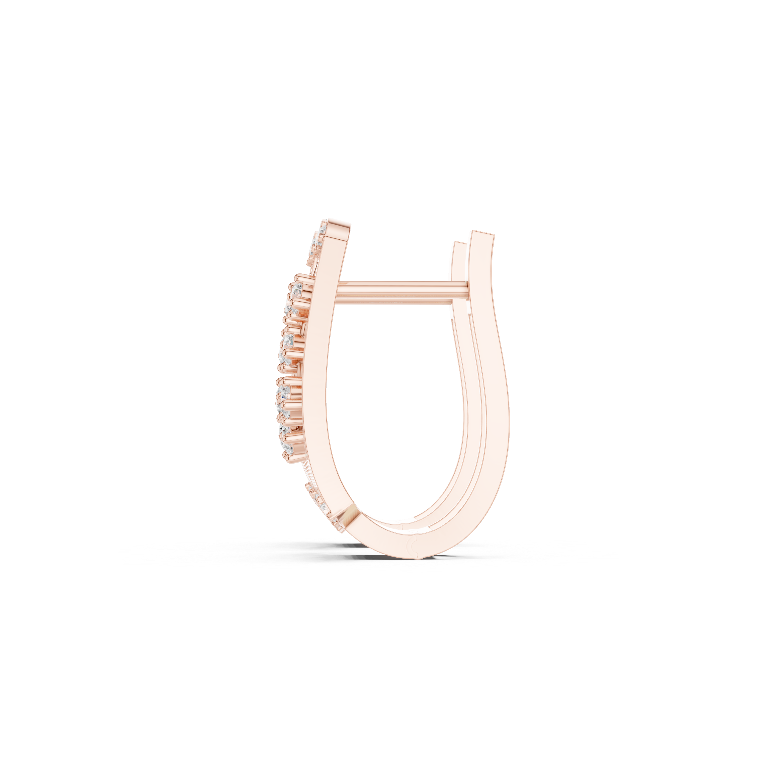 Pinnacle Framework Diamond Hoop Earrings in Rose Gold - VYKA Diamonds
