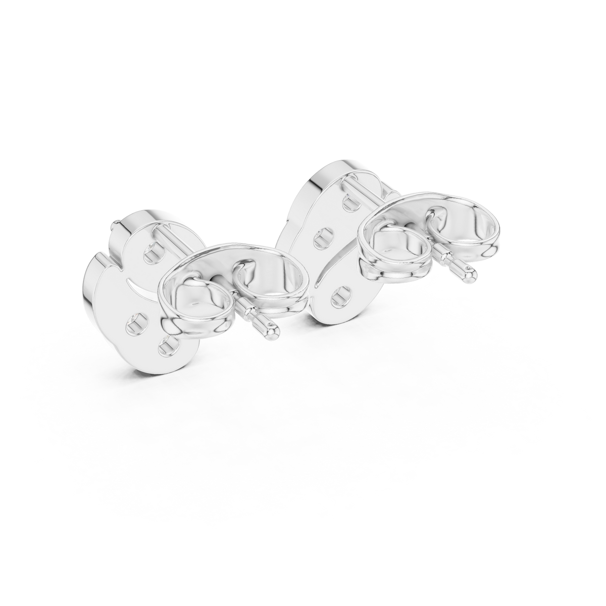 Art Nouveau Swirl Diamond Stud Earrings