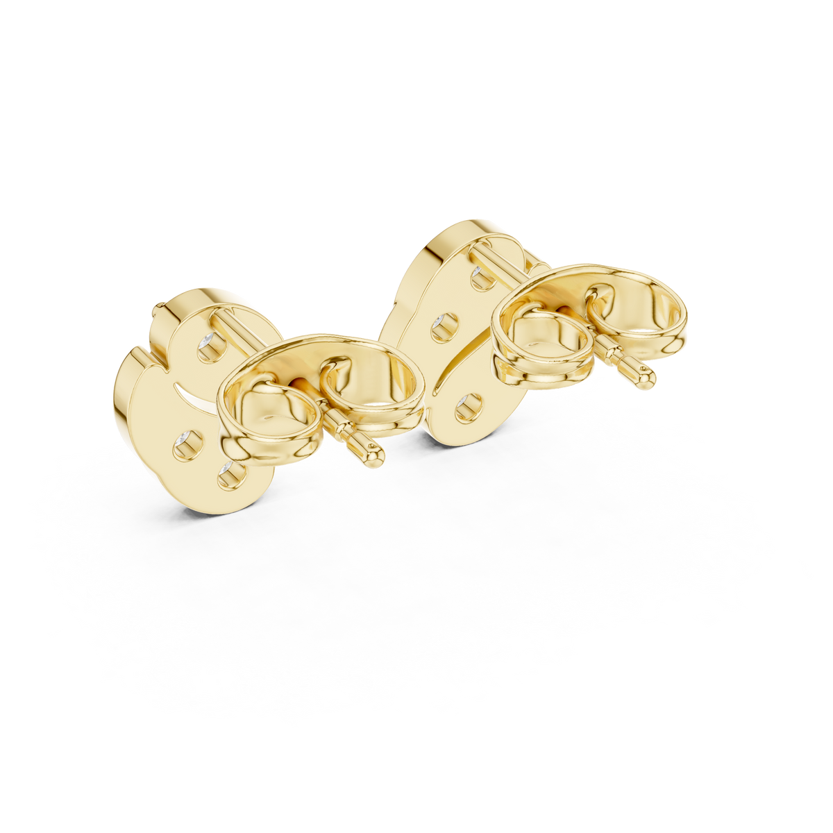 Art Nouveau Swirl Diamond Stud Earrings