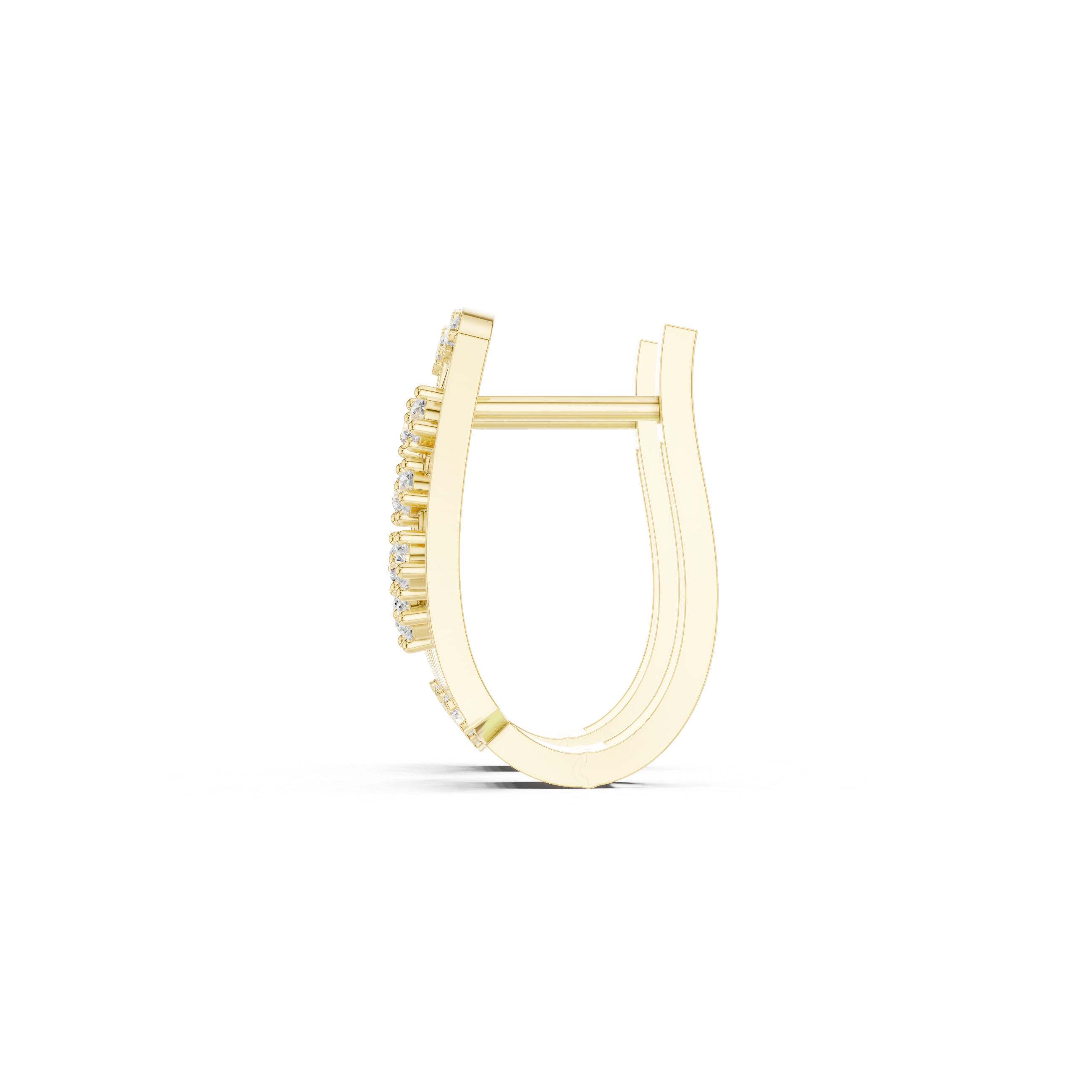 Pinnacle Framework Diamond Hoop Earrings in Yellow Gold - VYKA Diamonds
