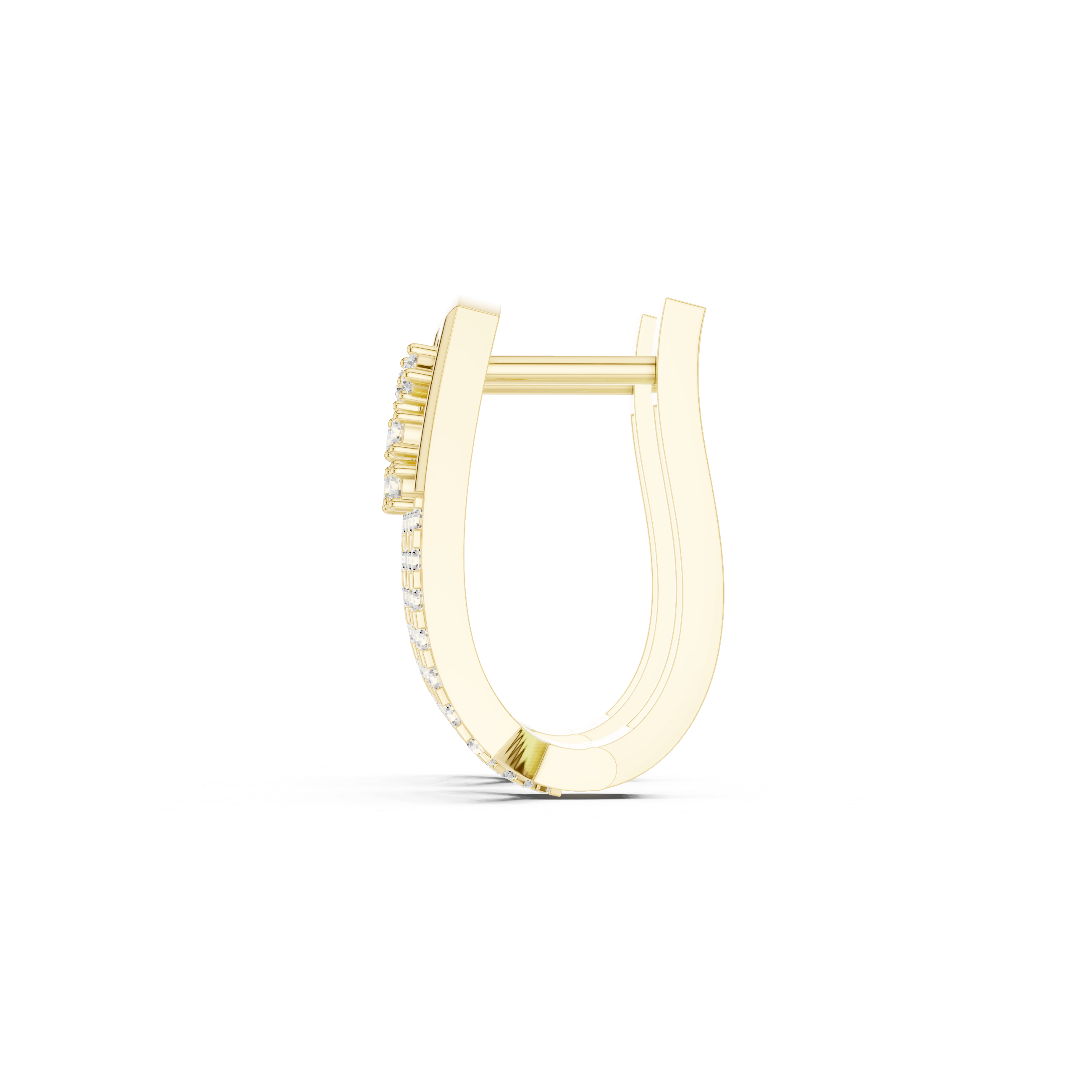 Diamond Grid Pave Hoop Earrings in Yellow Gold - VYKA Diamonds