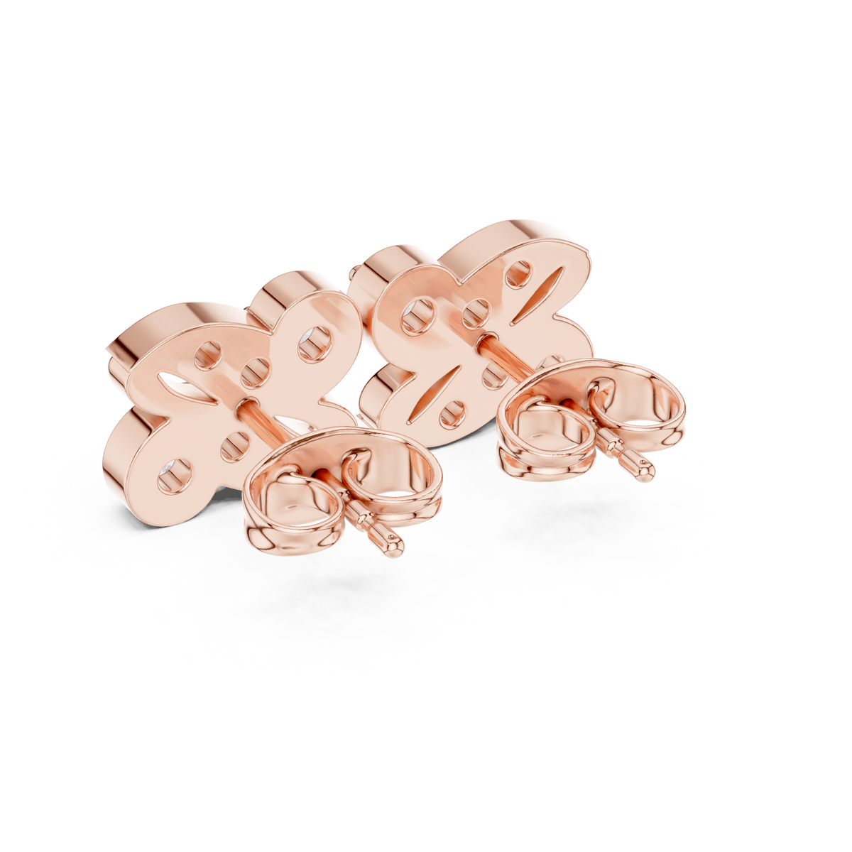 Double Lobe Diamond Stud Earrings