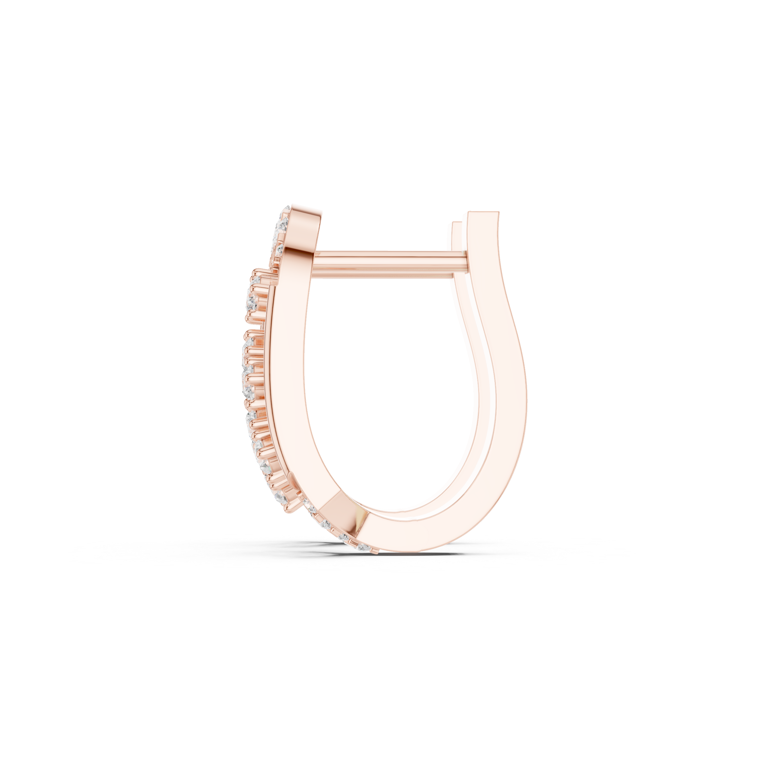 حلقان متدلية على شكل معين شبكي مضلع in Rose Gold - VYKA Diamonds
