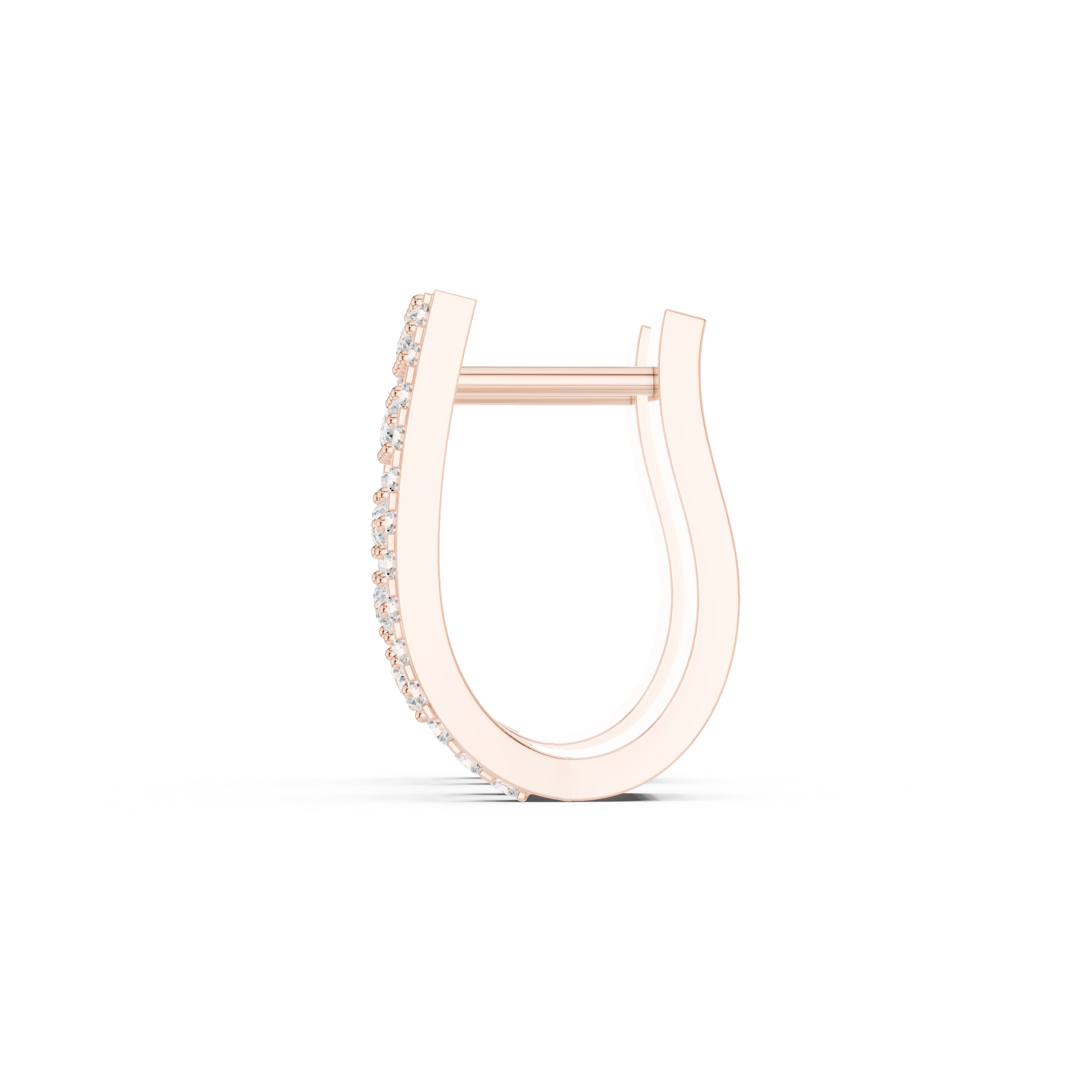 Cascading Grid Diamond Hoop Earrings in Rose Gold - VYKA Diamonds