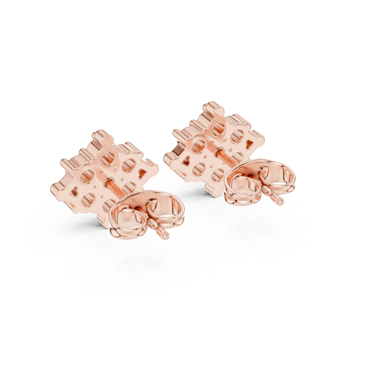 Rhombus Cluster Diamond Stud Earrings