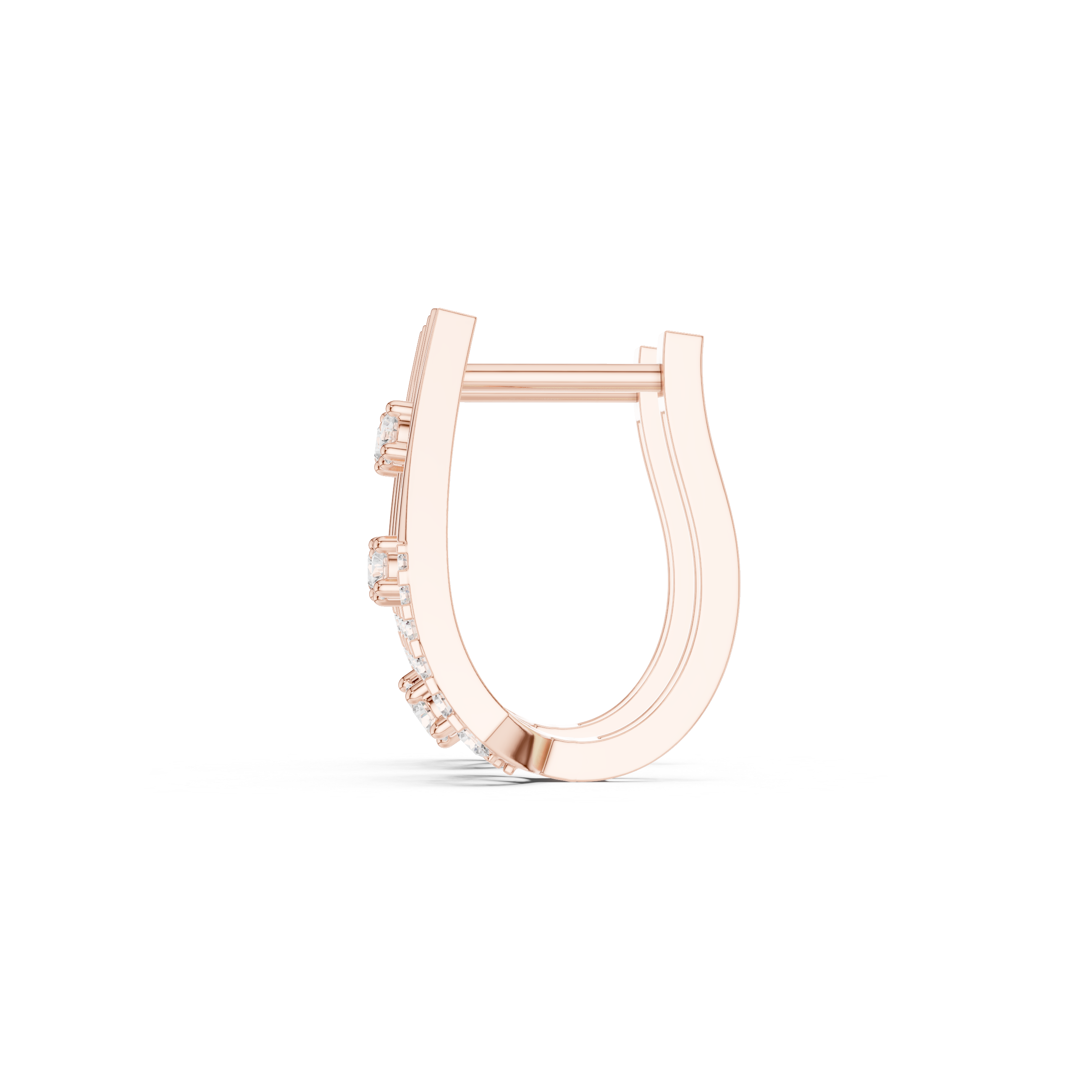حلقان متدلية بتصميم أرت ديكو من الألماس in Rose Gold - VYKA Diamonds
