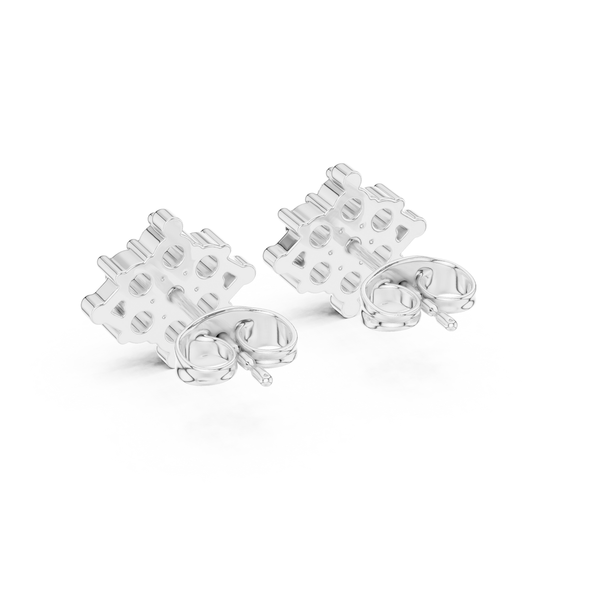 أقراط بتجمّع ألماس على شكل معيّن in White Gold - VYKA Diamonds