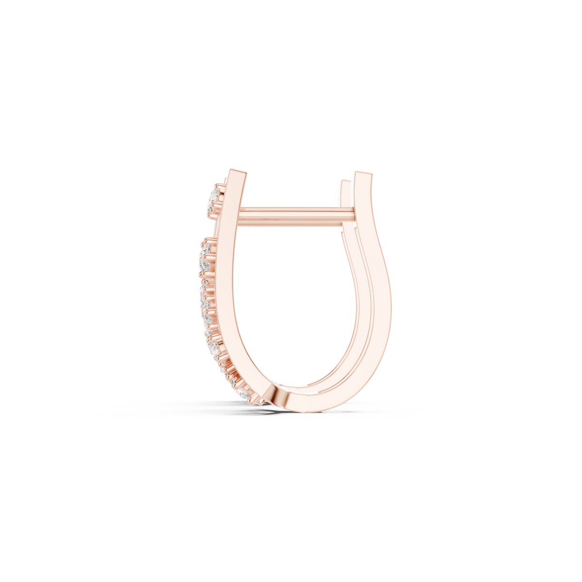 Hexagonal Lattice Diamond Hoop Earrings