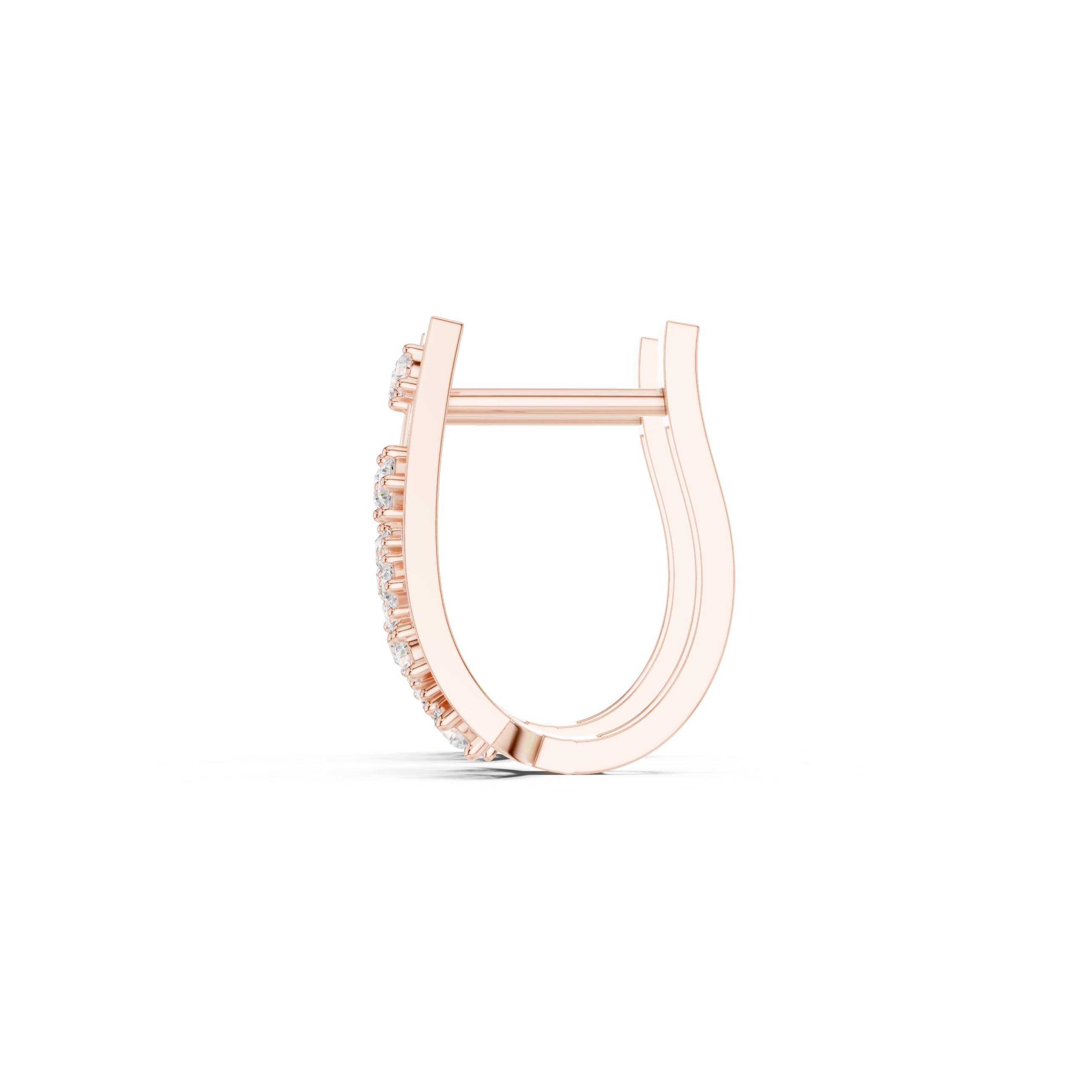 Hexagonal Lattice Diamond Hoop Earrings in Rose Gold - VYKA Diamonds