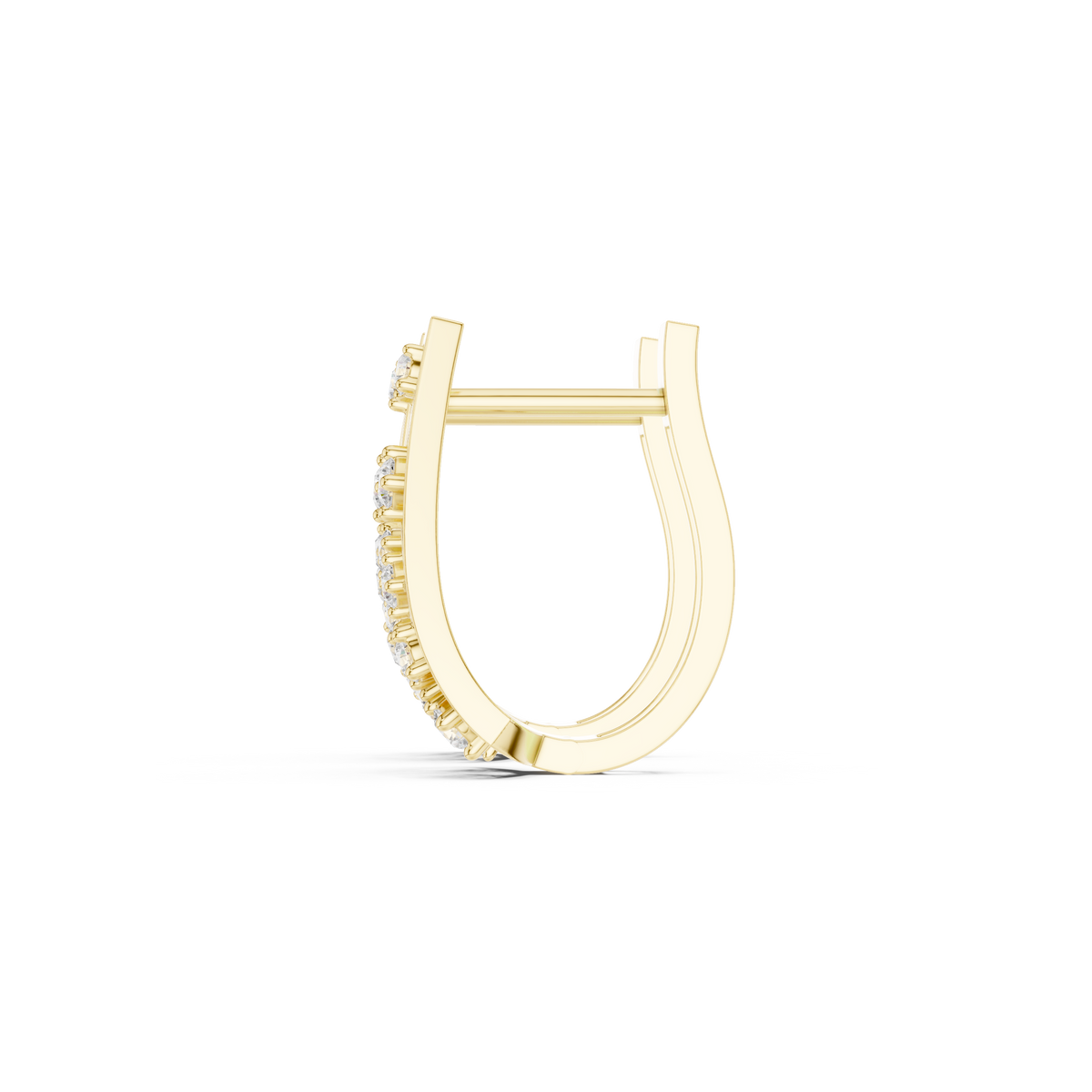 Hexagonal Lattice Diamond Hoop Earrings