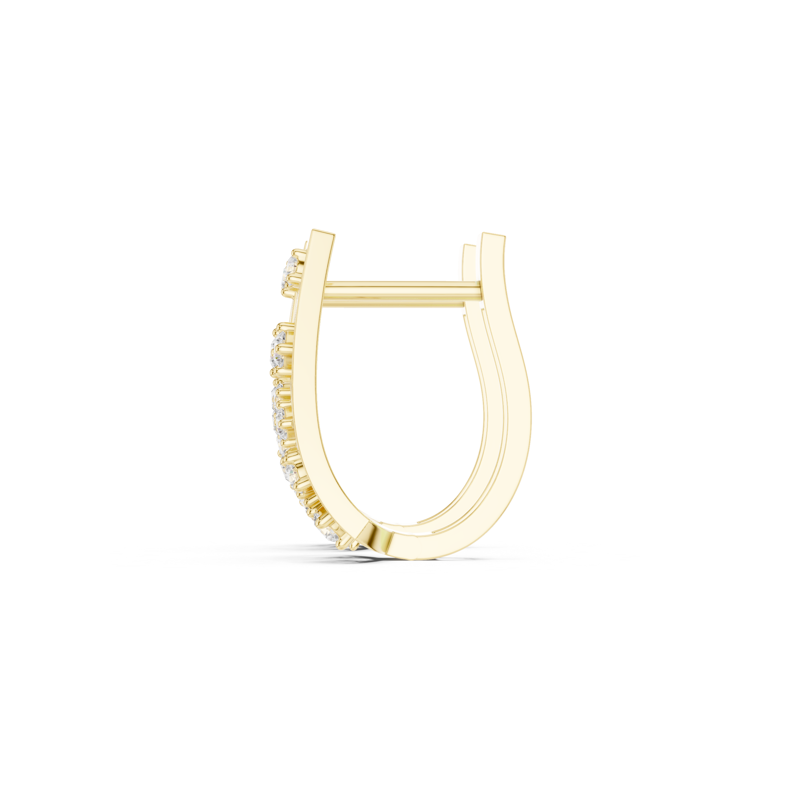 Hexagonal Lattice Diamond Hoop Earrings in Yellow Gold - VYKA Diamonds