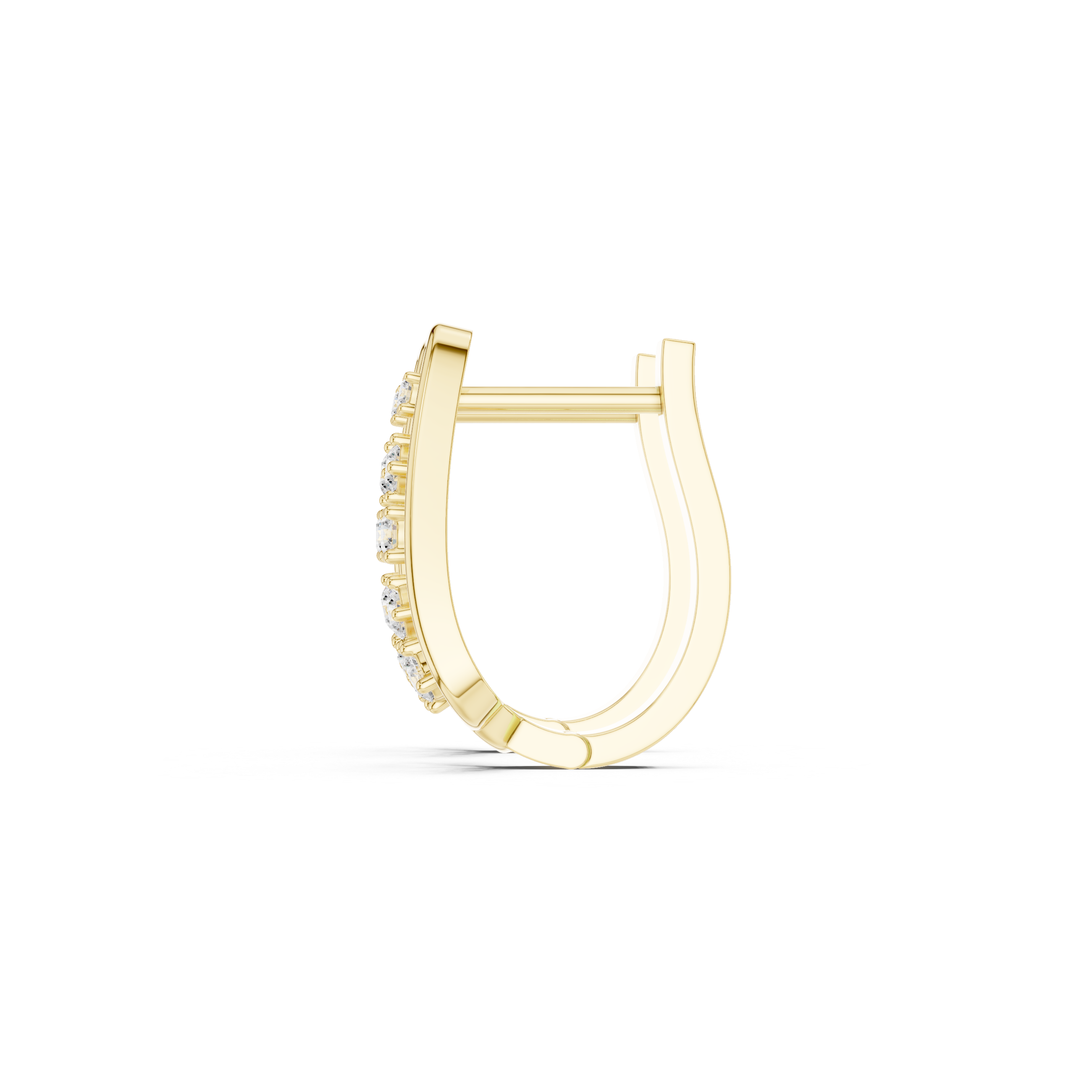 Tapering Grid Diamond Hoop Earrings in Yellow Gold - VYKA Diamonds