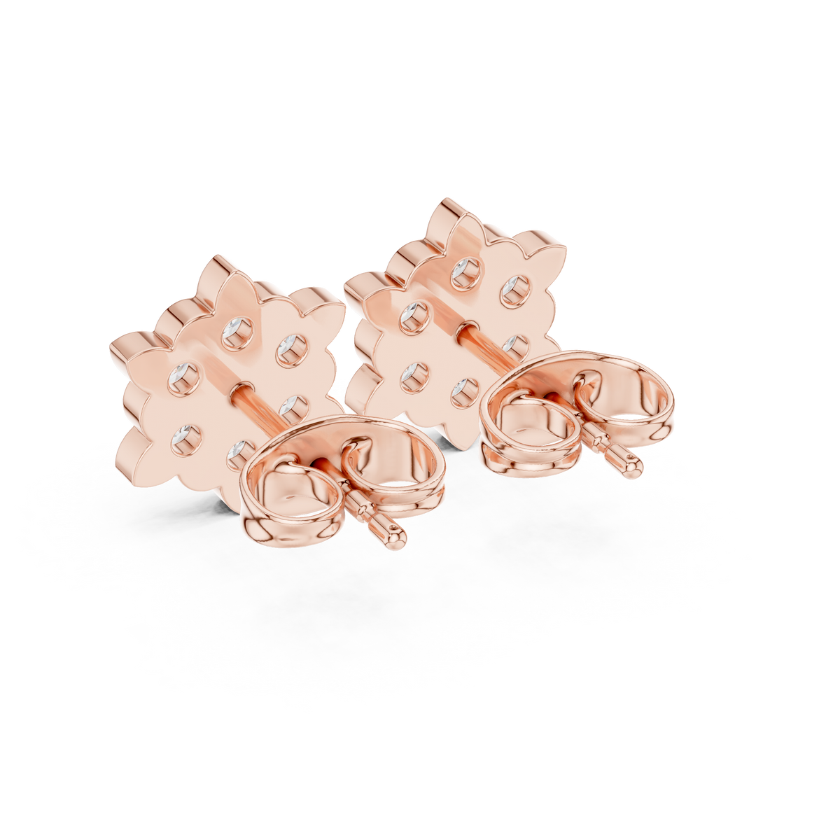 Seven Stone Star Flower Diamond Stud Earrings