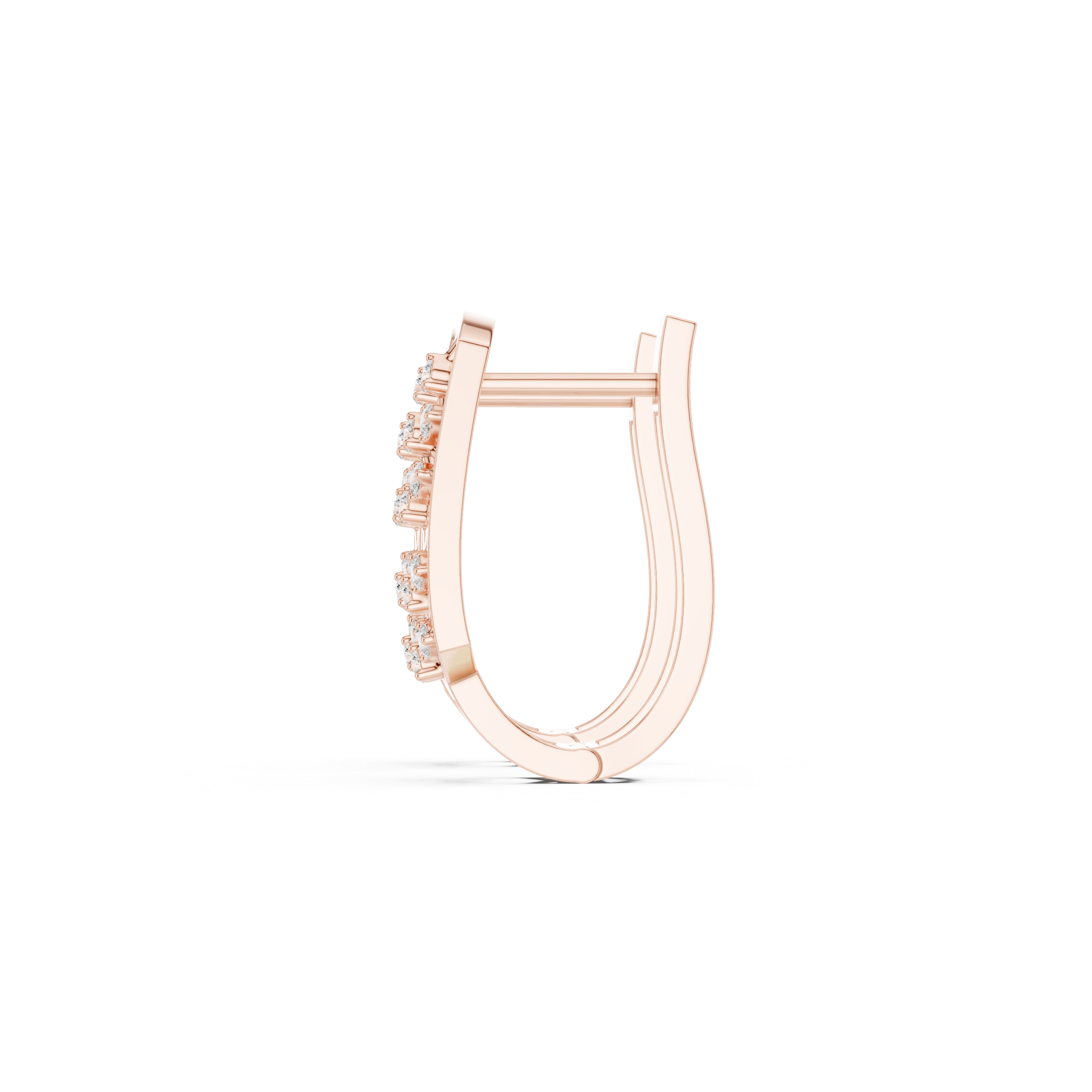 Vertical Lattice Diamond Hoop Earrings in Rose Gold - VYKA Diamonds