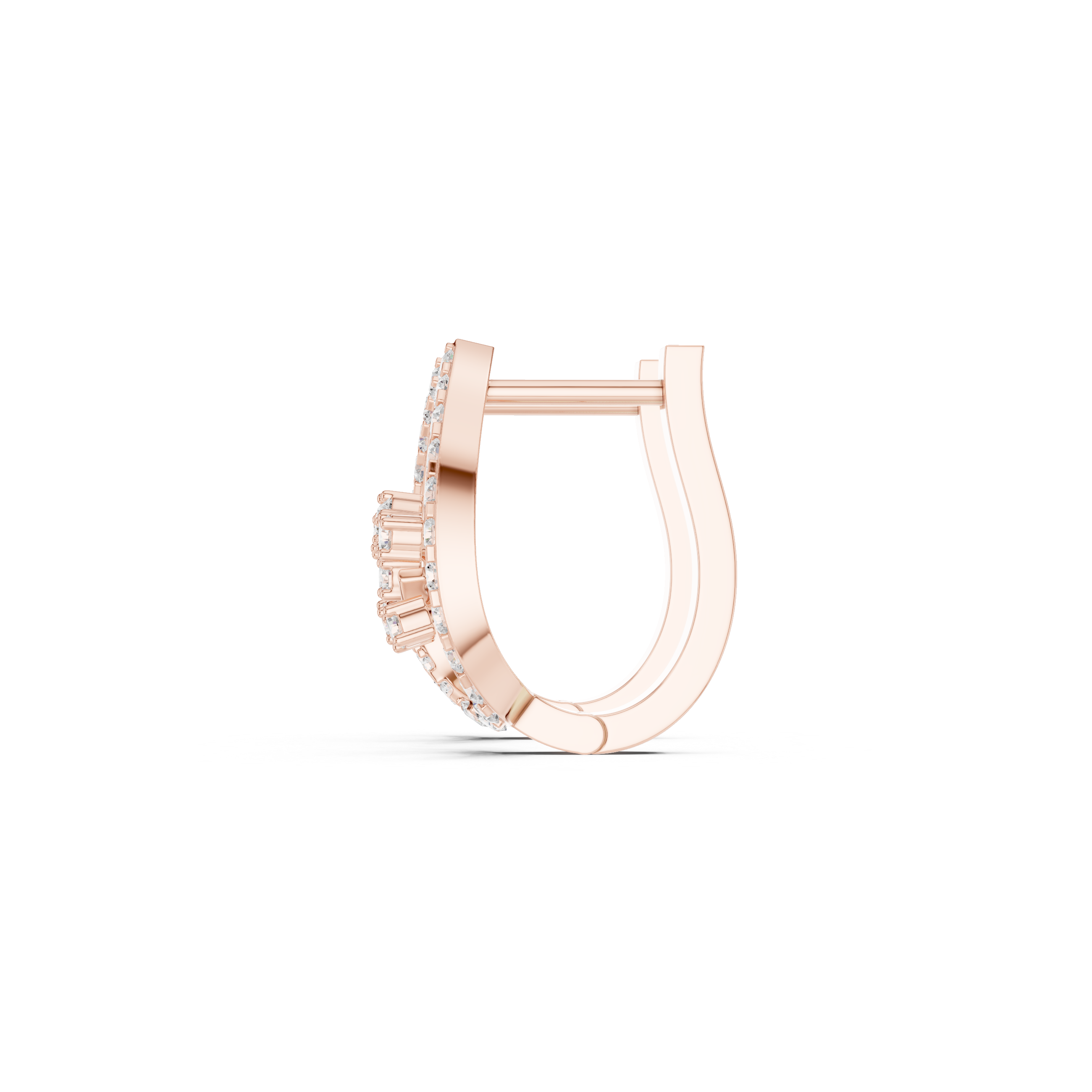 Diagonal Grid Diamond Stud Earrings in Rose Gold - VYKA Diamonds
