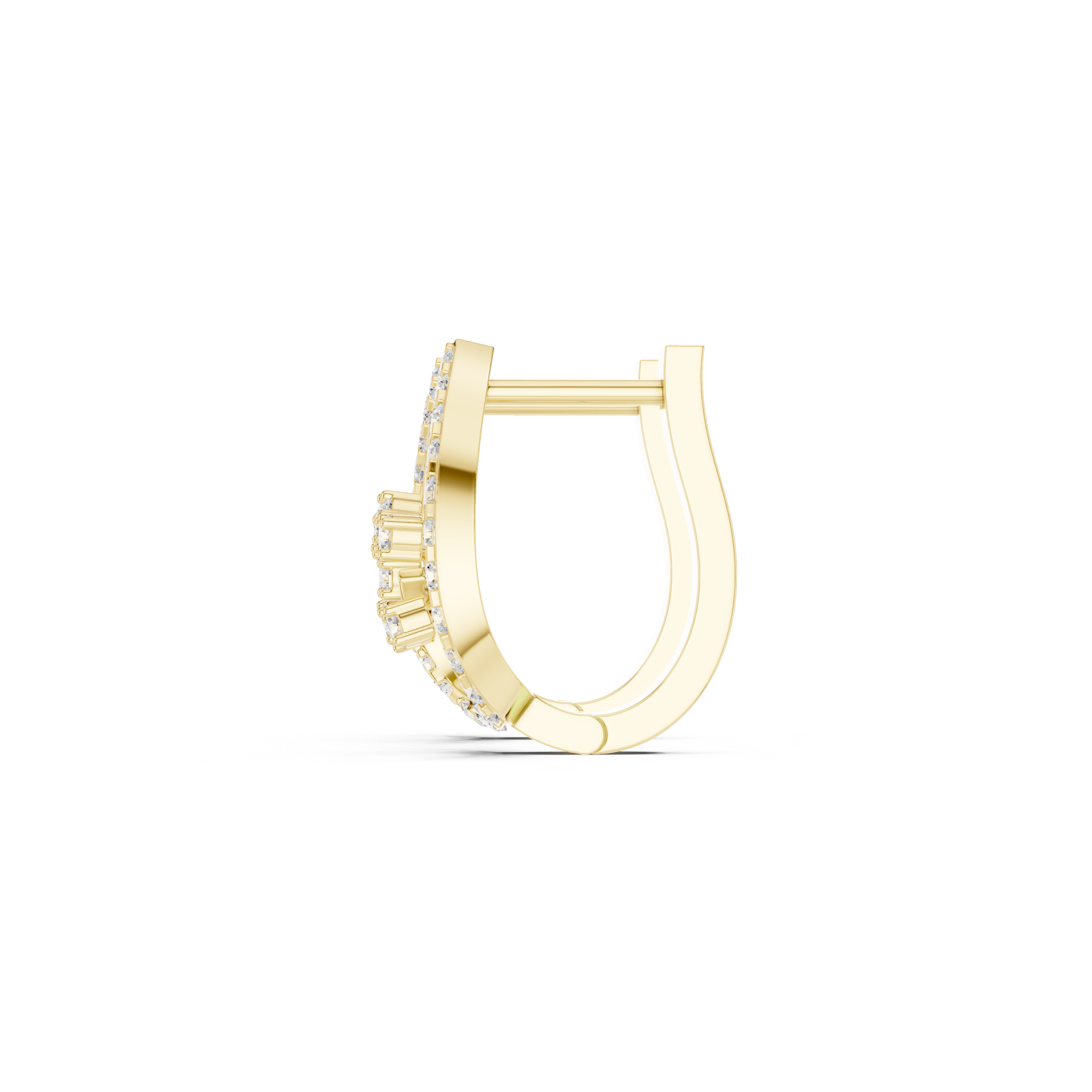 Diagonal Grid Diamond Stud Earrings in Yellow Gold - VYKA Diamonds