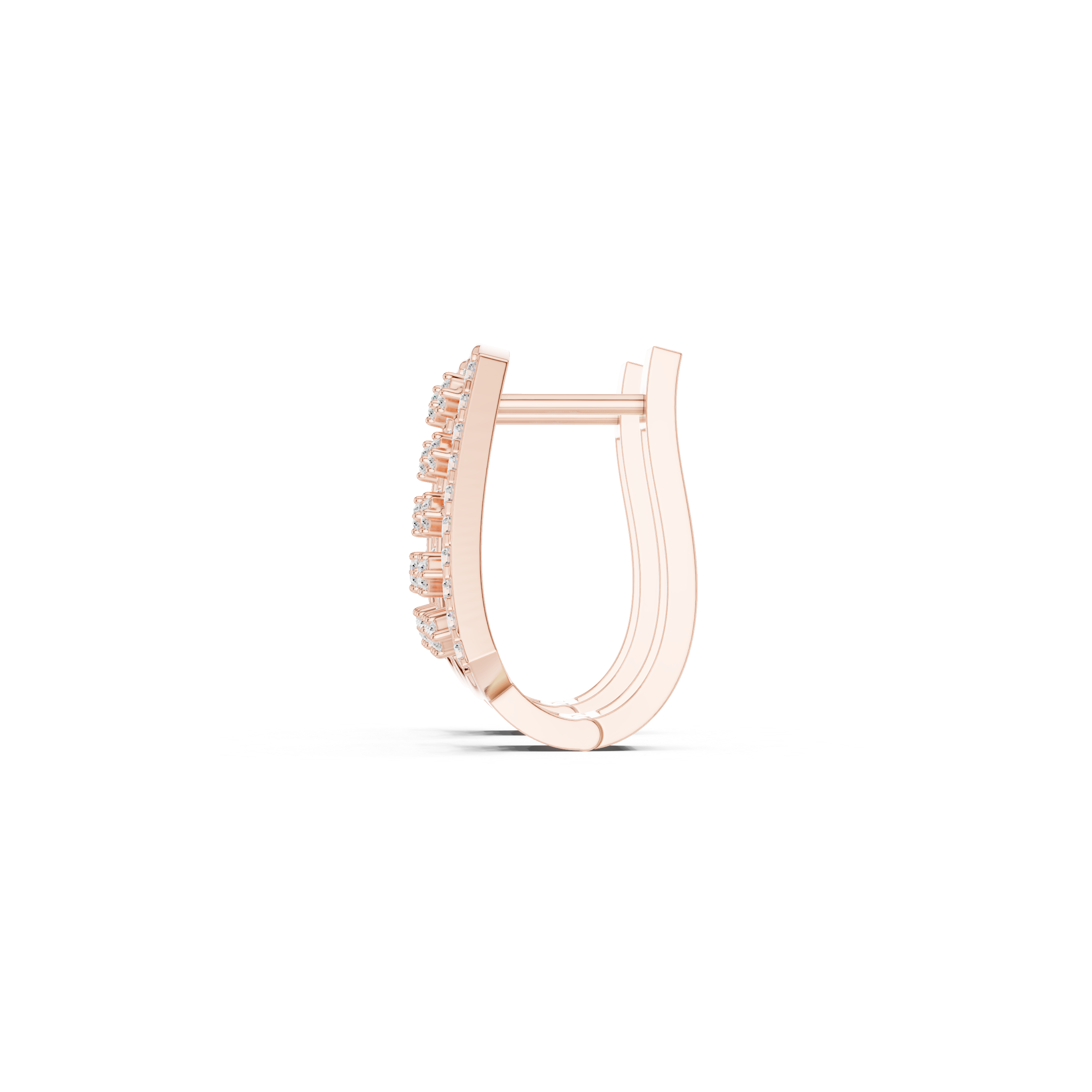 Arched Trellis Diamond Hoop Earrings in Rose Gold - VYKA Diamonds