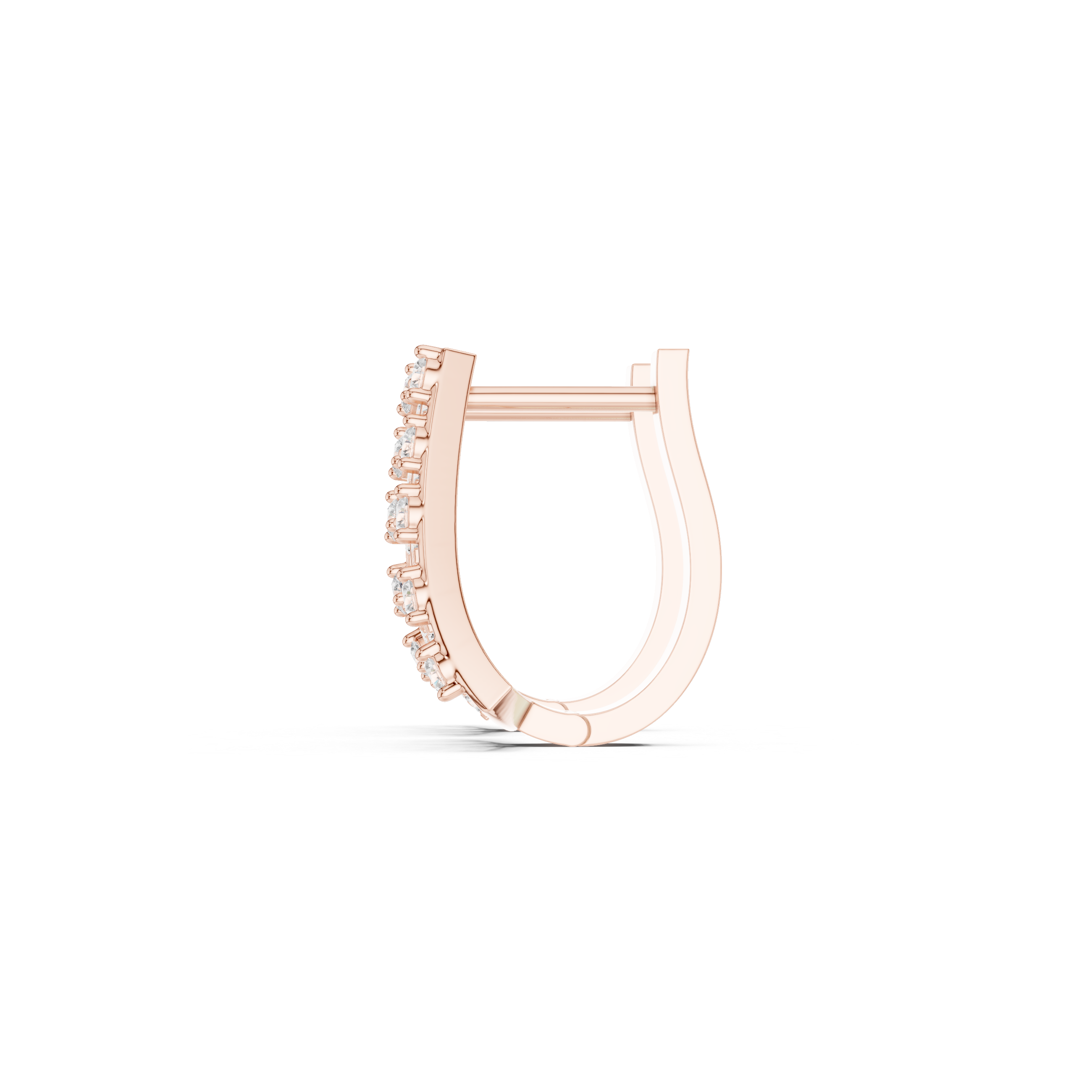 Multi-Layer Grid Diamond Hoop Earrings in Rose Gold - VYKA Diamonds
