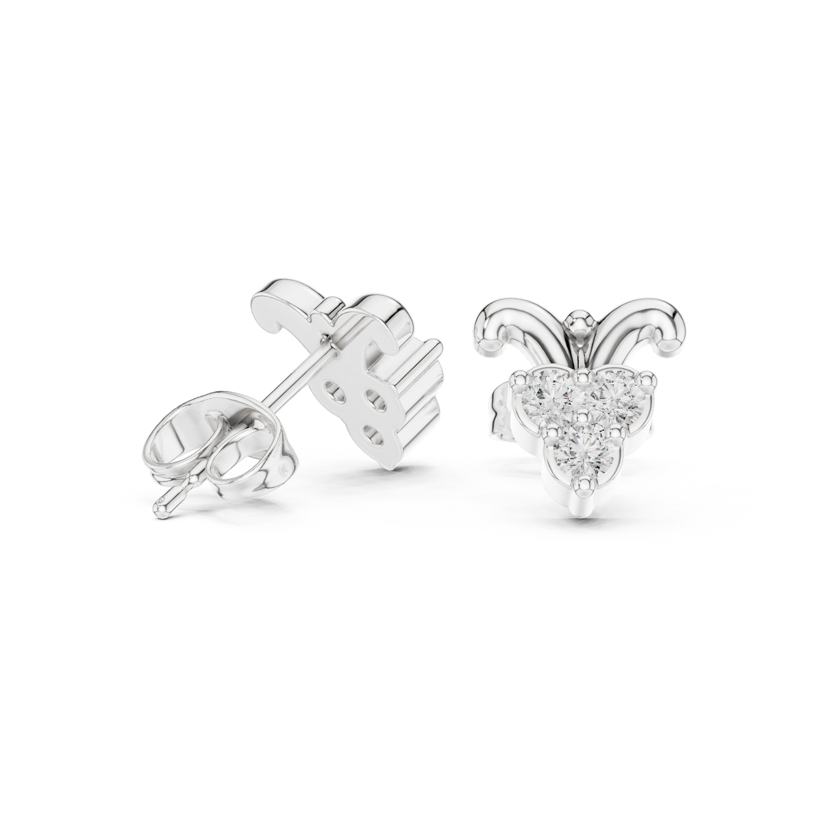 Tulip Trio Diamond Stud Earrings
