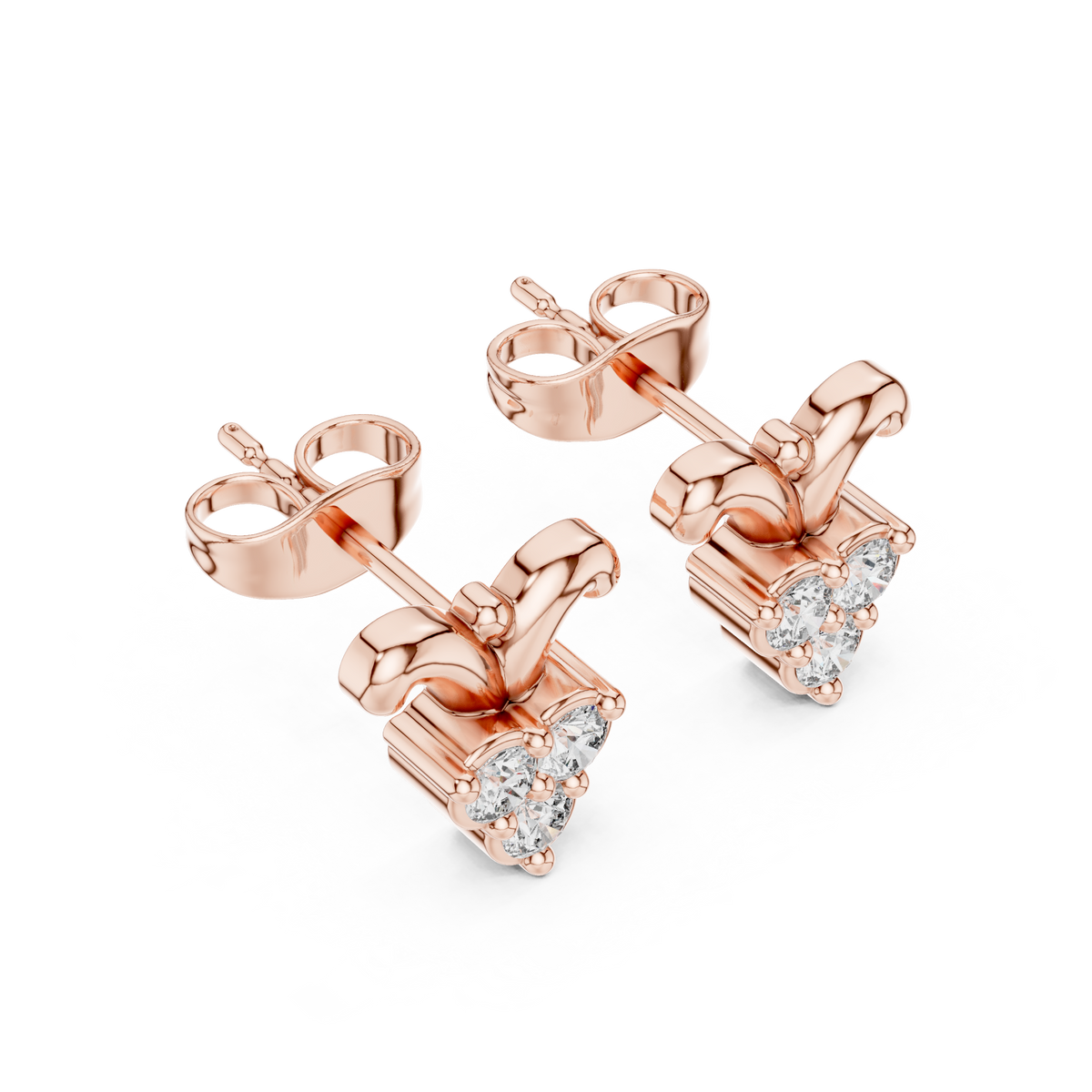 Tulip Trio Diamond Stud Earrings
