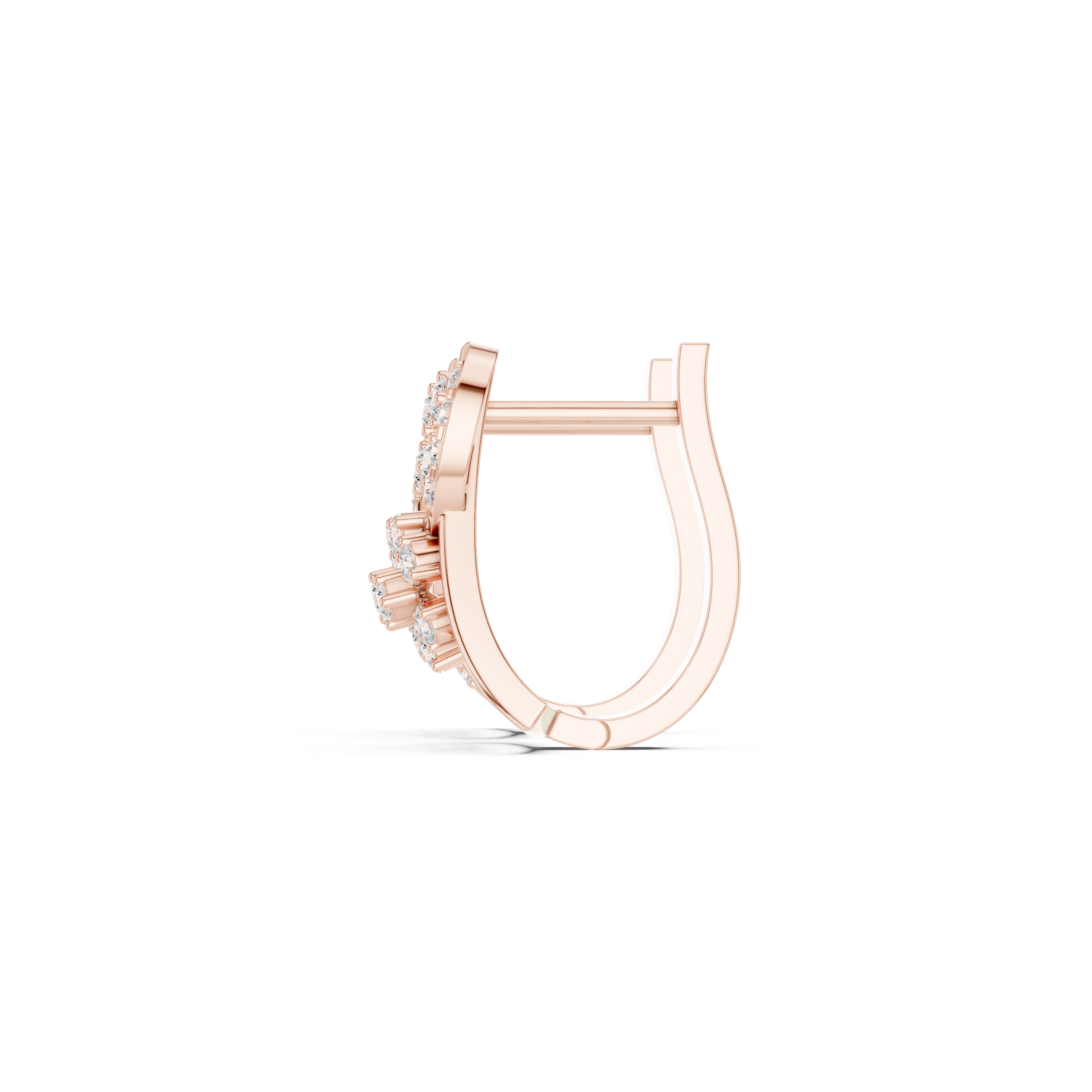 Spire Framework Diamond Hoop Earrings in Rose Gold - VYKA Diamonds