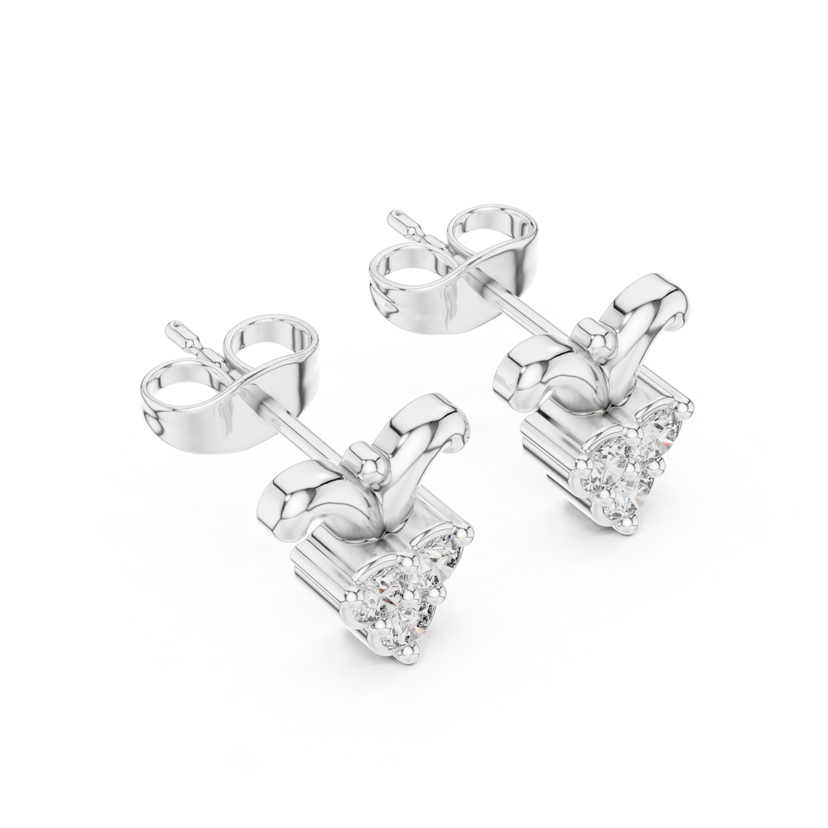 Tulip Trio Diamond Stud Earrings