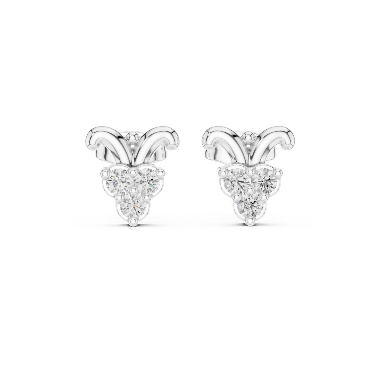 Tulip Trio Diamond Stud Earrings