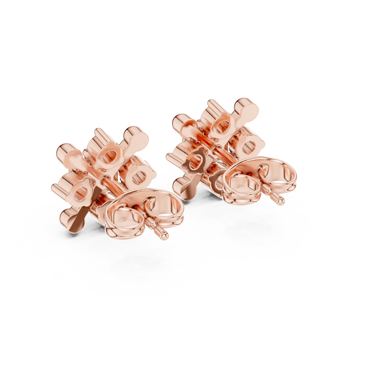 Clover Star Cluster Diamond Stud Earrings