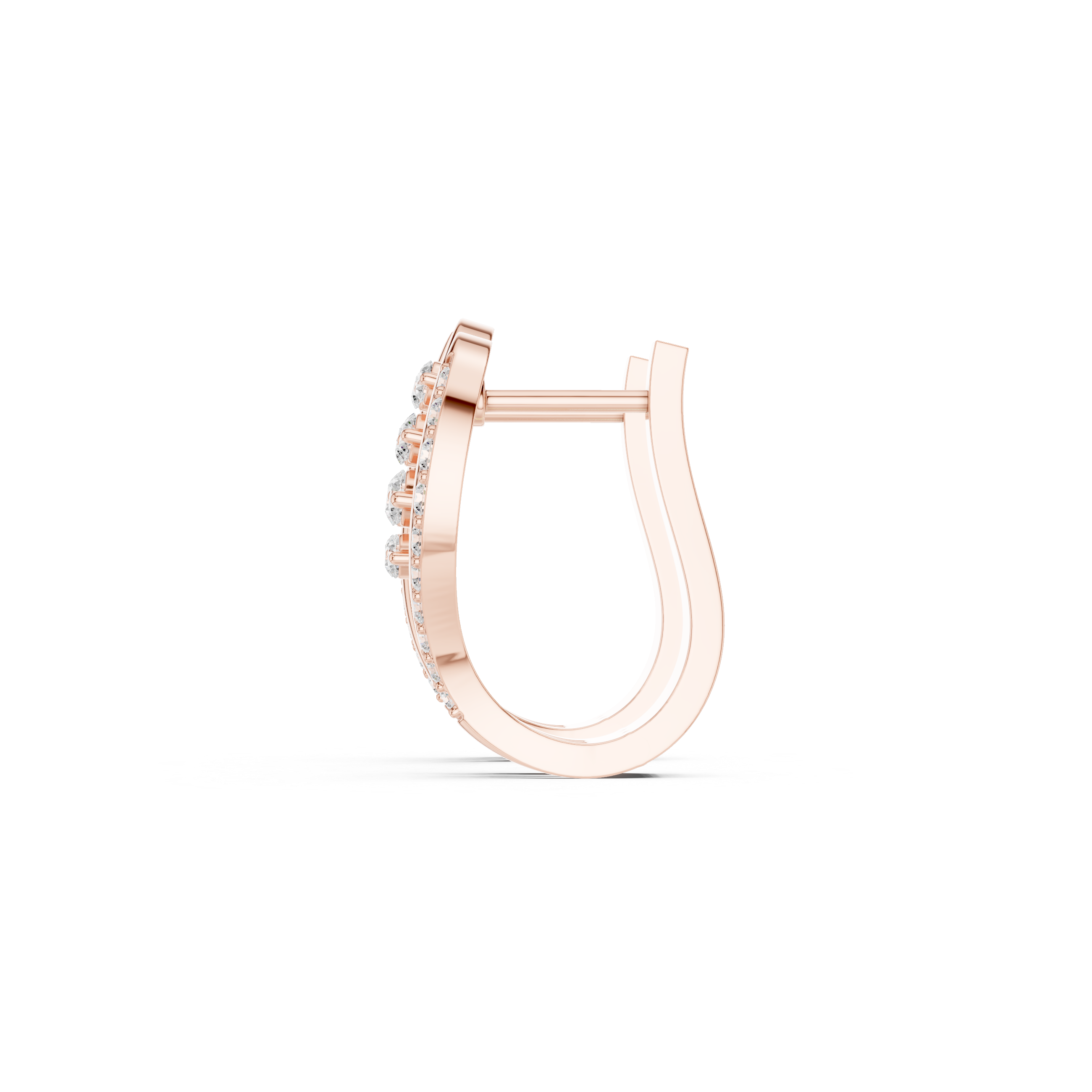 Cathedral Lattice Diamond Hoop Earrings in Rose Gold - VYKA Diamonds