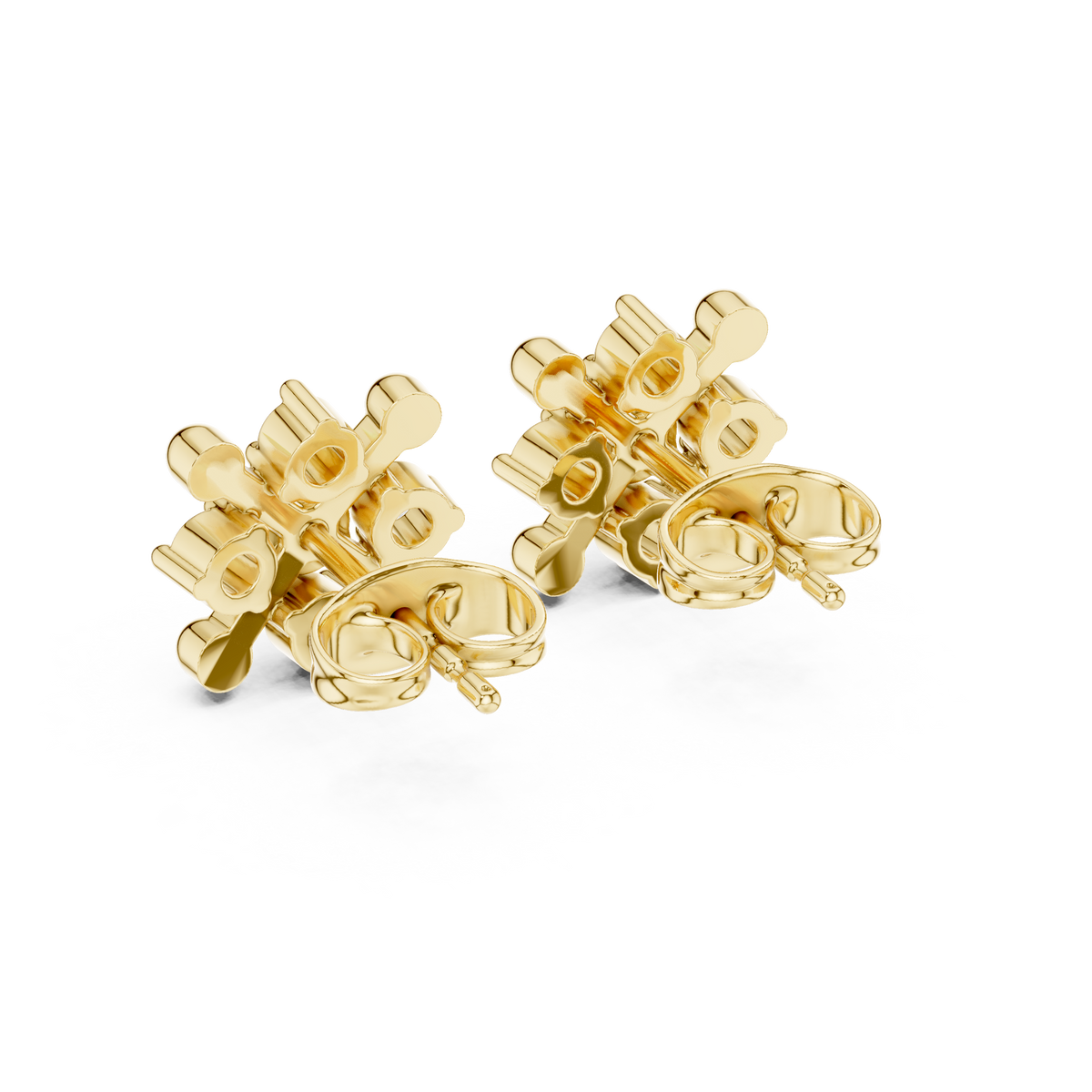 Clover Star Cluster Diamond Stud Earrings