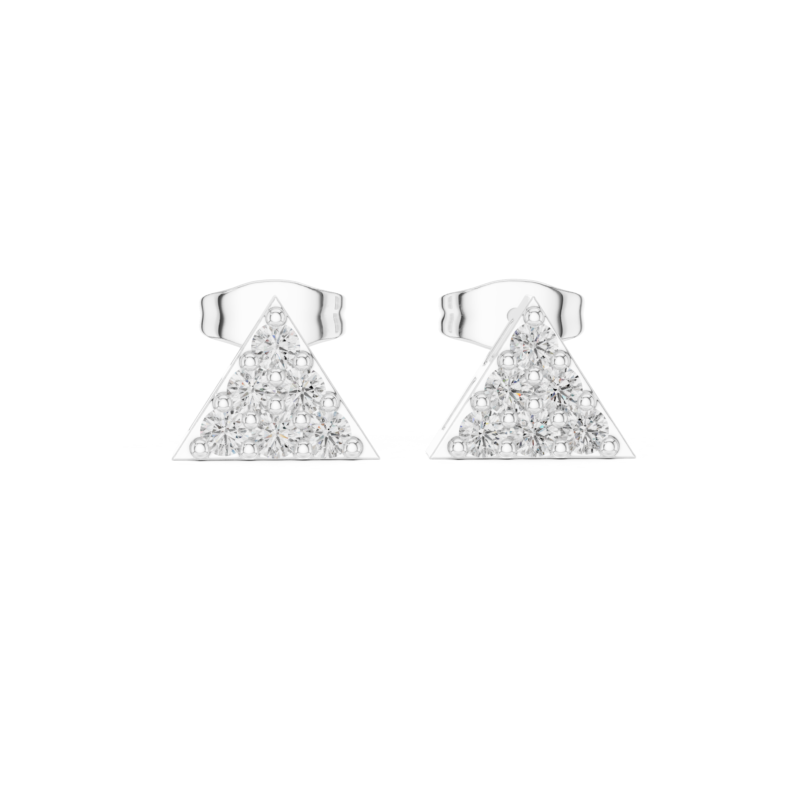 Shield Cut Diamond Stud Earrings in White Gold - VYKA Diamonds