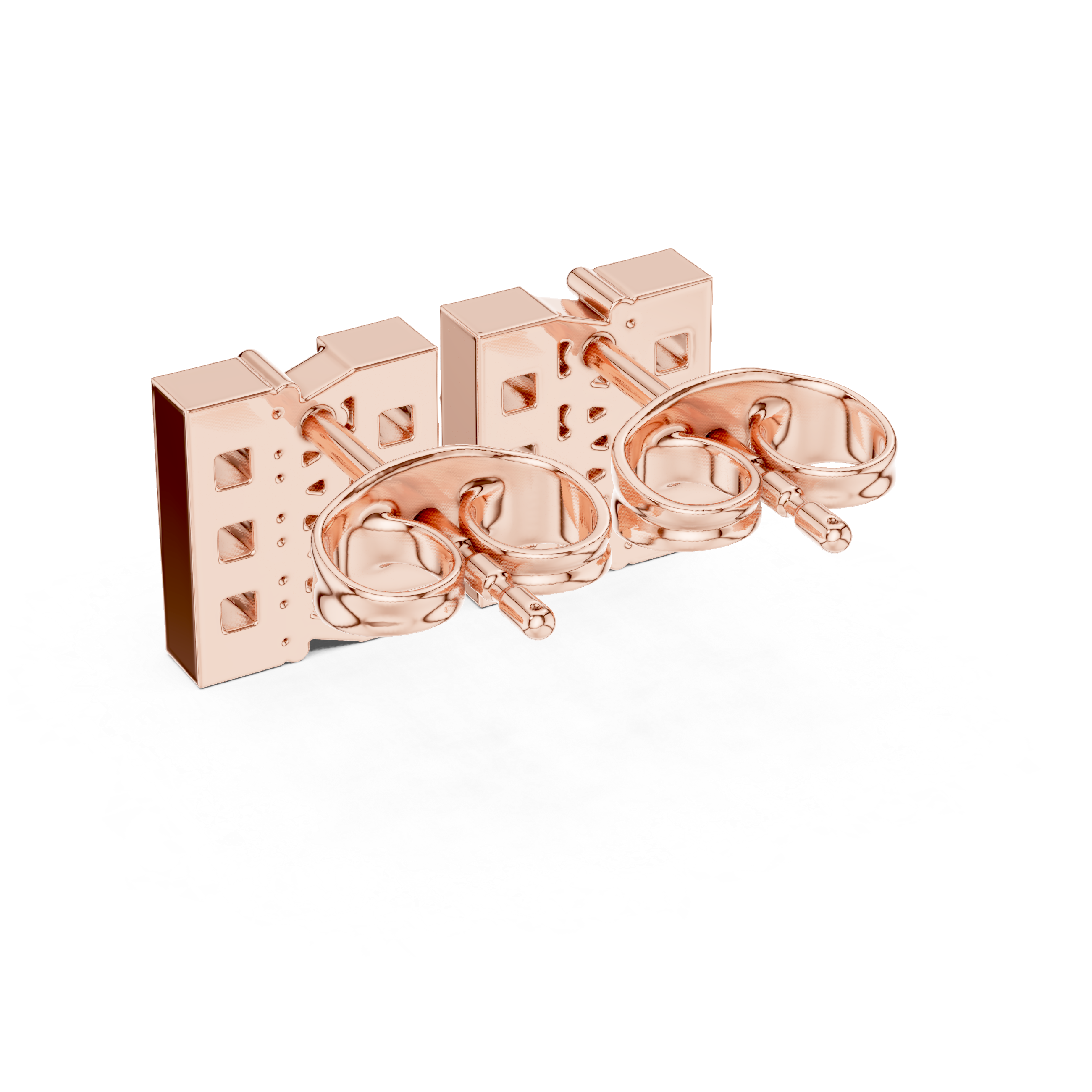 حلقان بيضاوية مرصعة بألماس متحدة المركز in Rose Gold - VYKA Diamonds