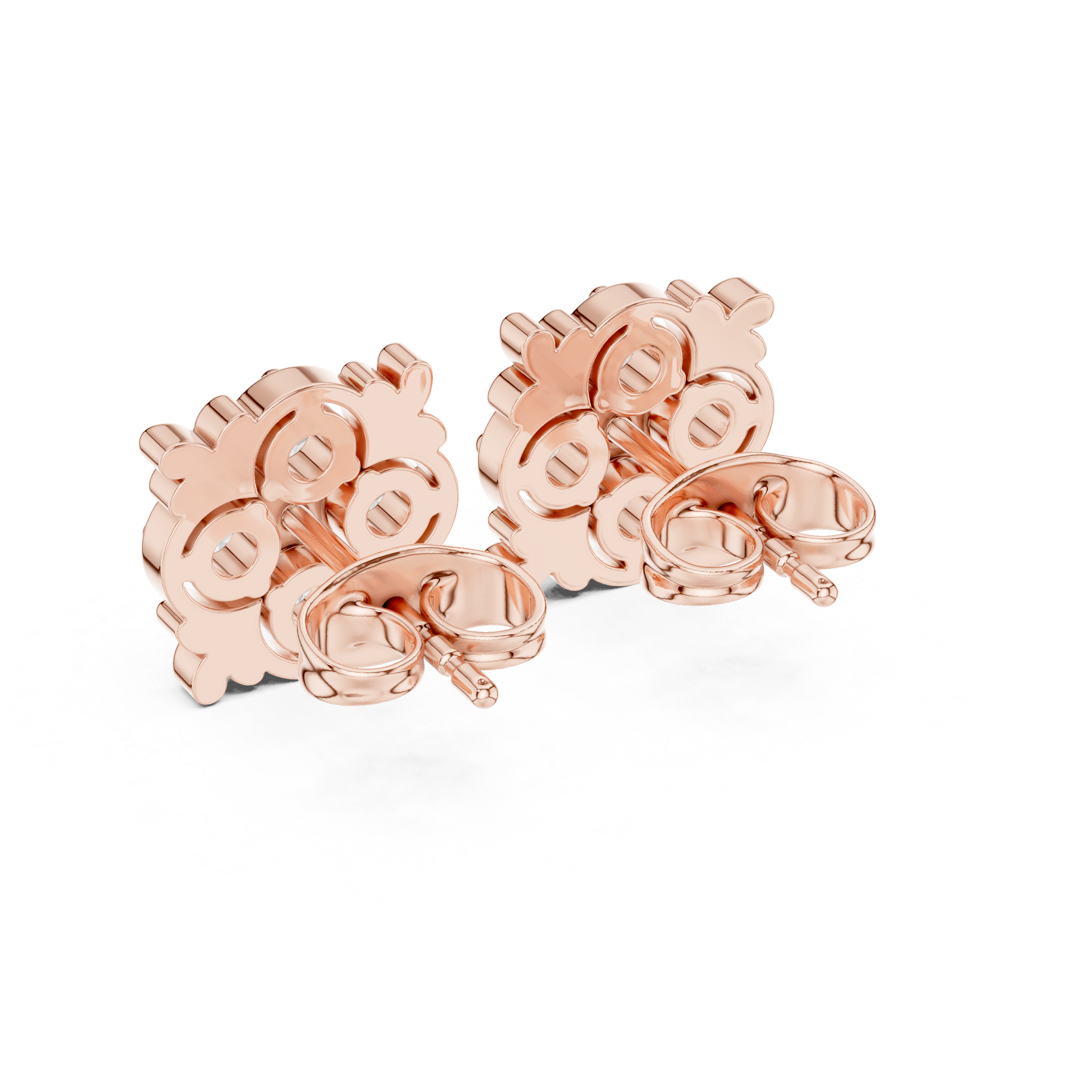 حلقان مرصّعة بألماس باجيت ستاربرست in Rose Gold - VYKA Diamonds