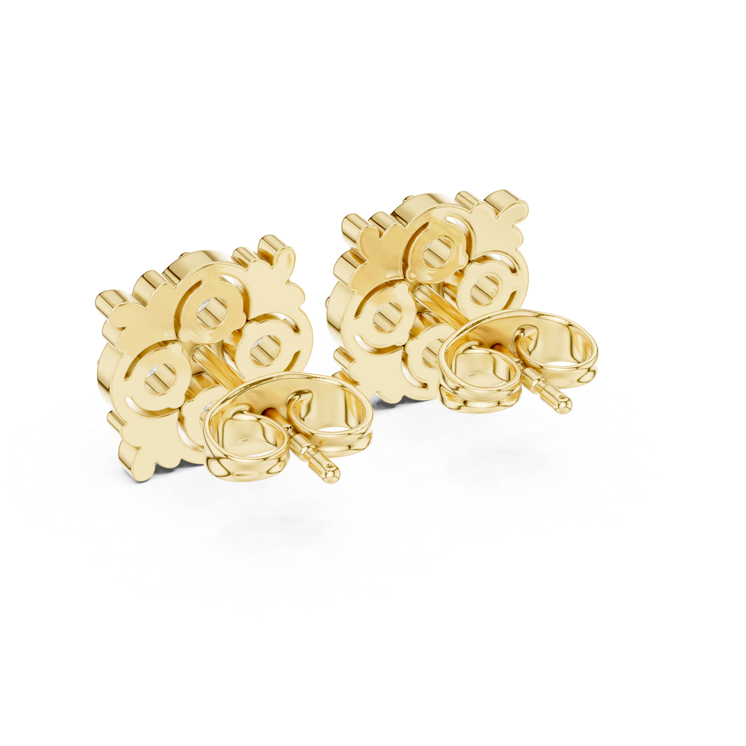 حلقان مرصّعة بألماس باجيت ستاربرست in Yellow Gold - VYKA Diamonds