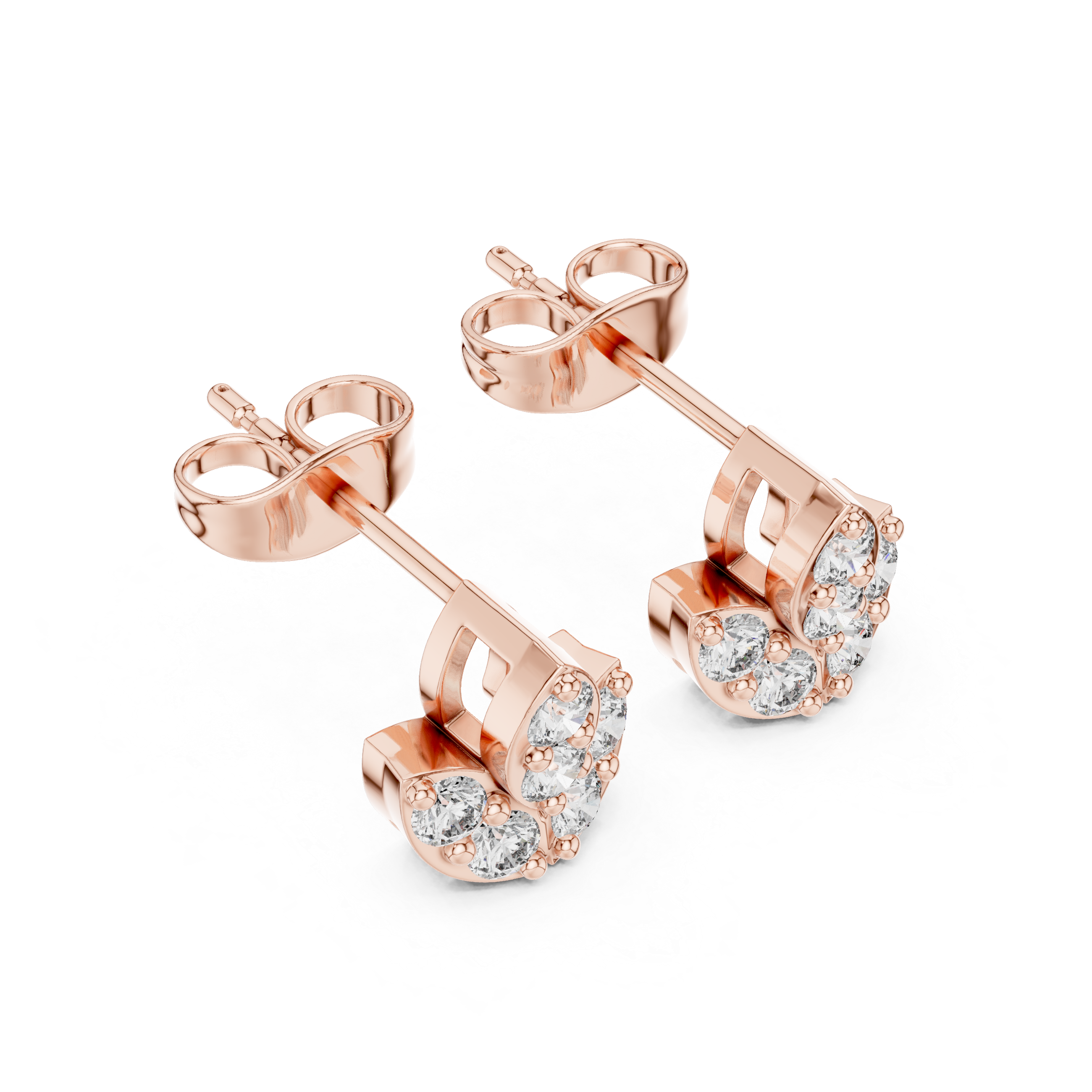 حلقان مرصّعة بالألماس ذات عروقٍ عتيقة in Rose Gold - VYKA Diamonds