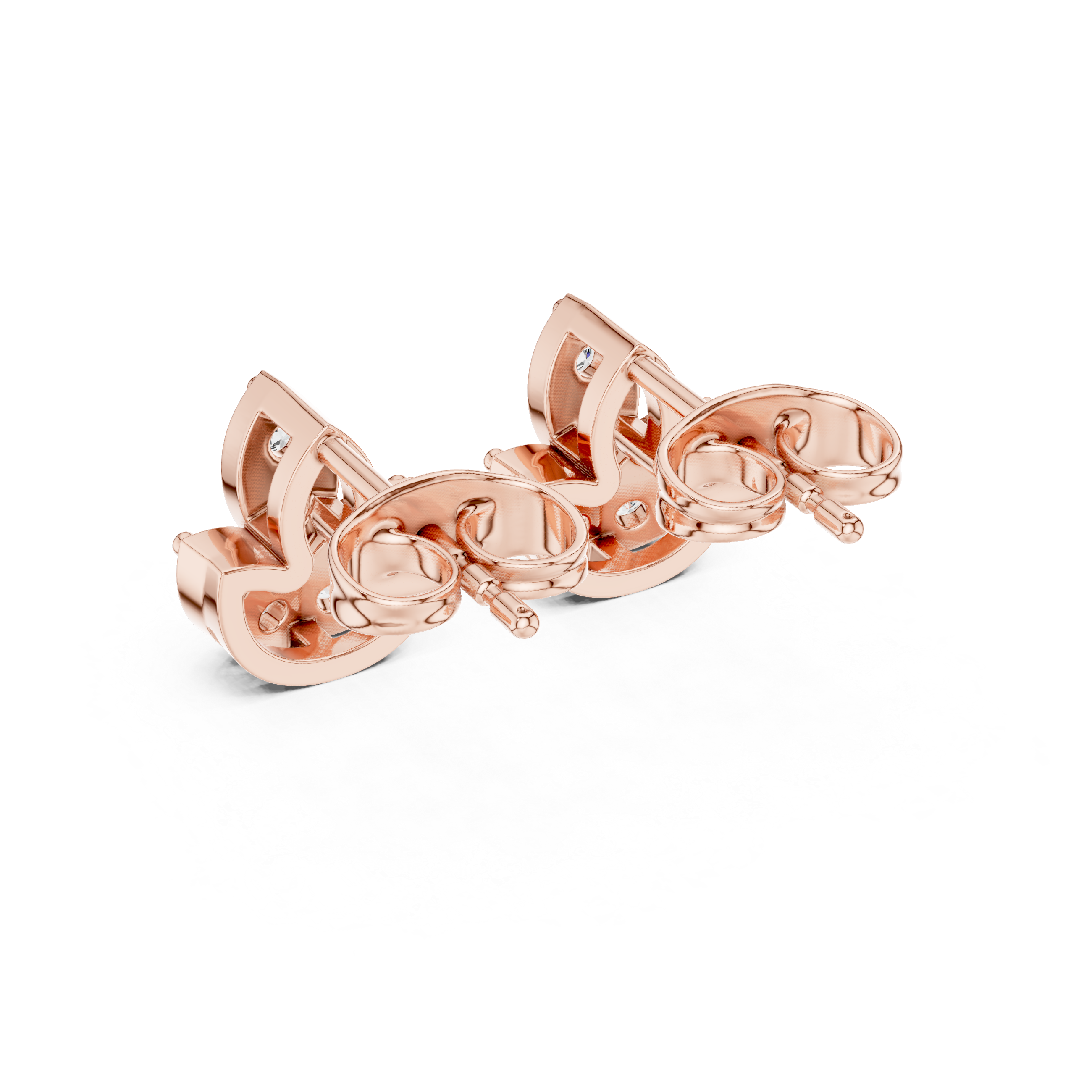 حلقان مرصّعة بالألماس ذات عروقٍ عتيقة in Rose Gold - VYKA Diamonds