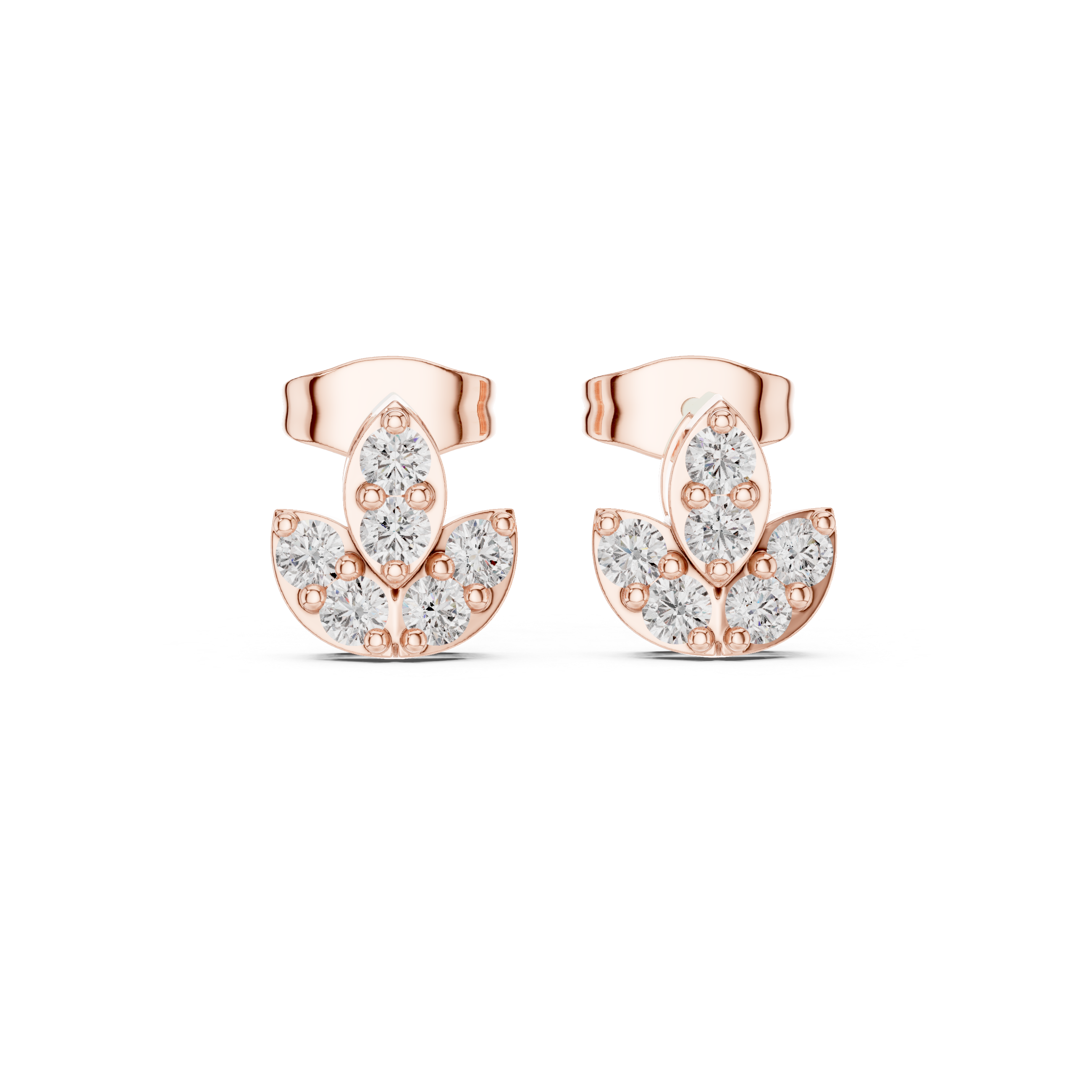 حلقان مرصّعة بالألماس ذات عروقٍ عتيقة in Rose Gold - VYKA Diamonds