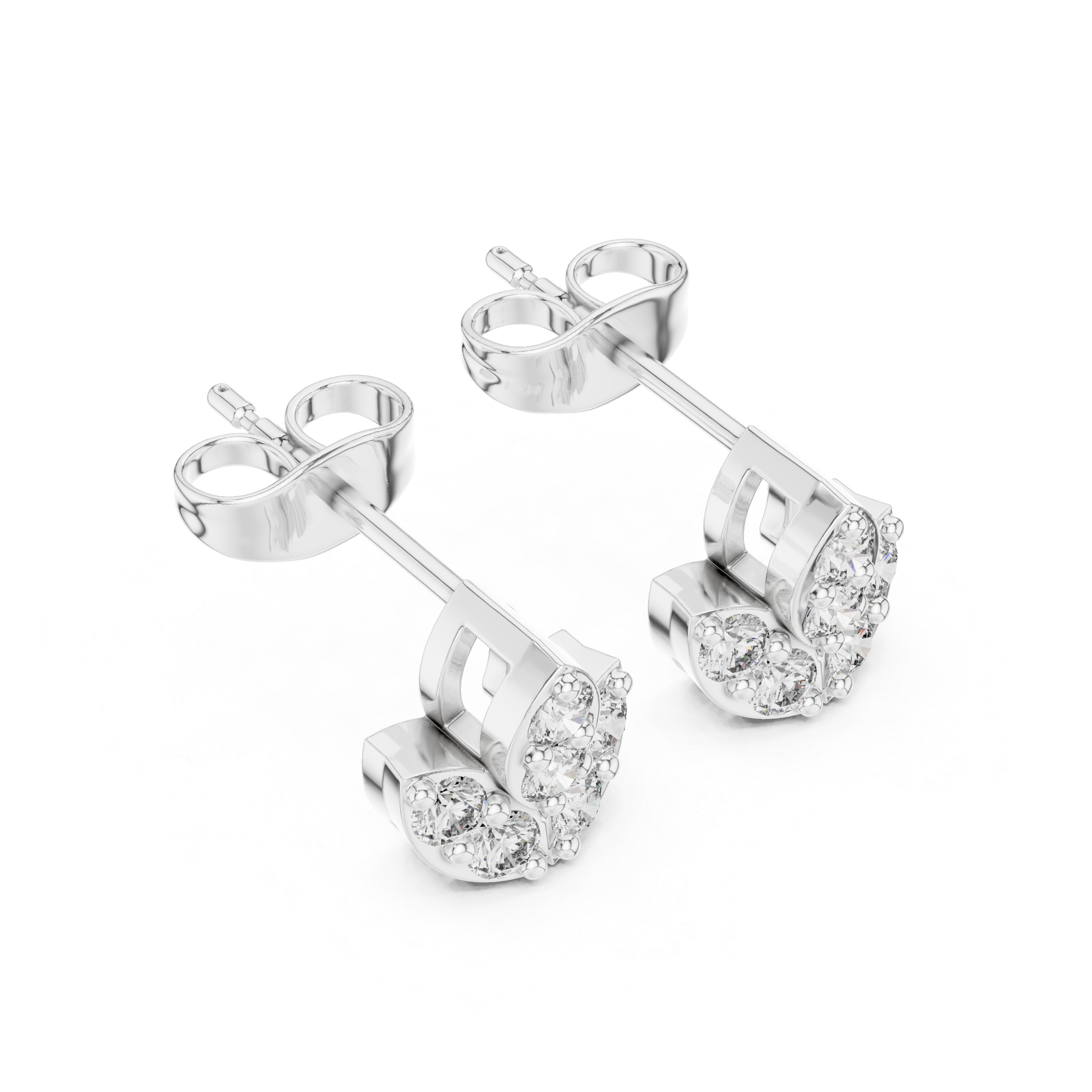 حلقان مرصّعة بالألماس ذات عروقٍ عتيقة in White Gold - VYKA Diamonds